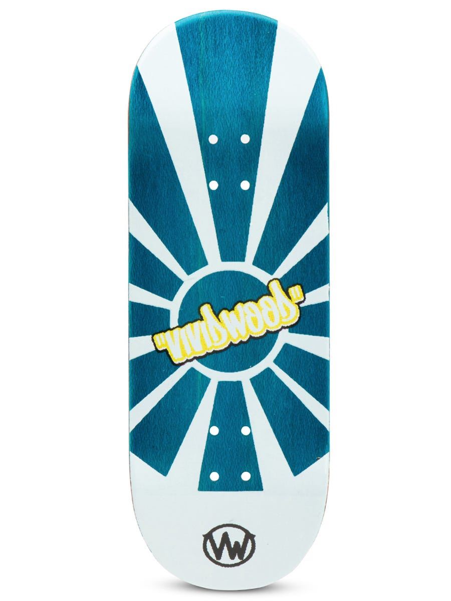 VividWood Fingerboard Deck - Blue Sunrise | Professional Mini Skateboard for Tricks & Stunts | Perfect for Kids, Teens & Skateboard Enthusiasts | Indoor & Outdoor Use