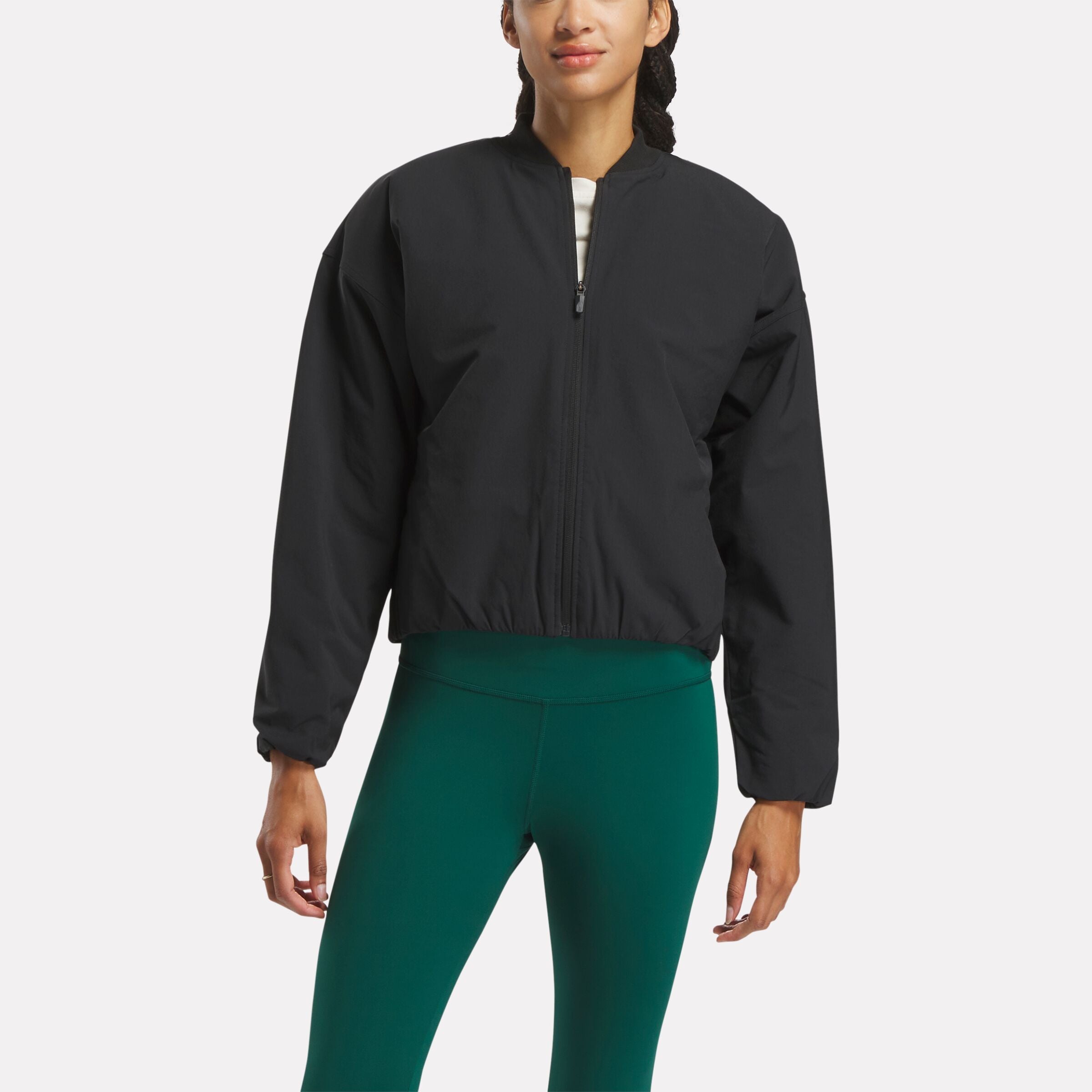 Active Collective Skystretch Woven Padded Jacket - Lightweight Water-Resistant Insulated Coat for Women | Perfect for Hiking, Running & Outdoor Adventures (Black)