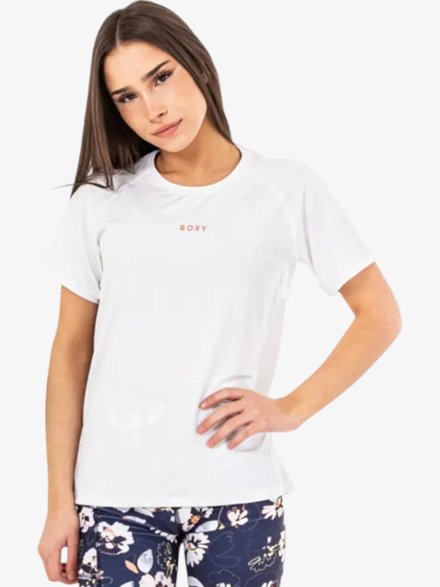 Roxy Fitness Bold Moves White T-Shirt for Women - Workout, Yoga & Running Activewear Top