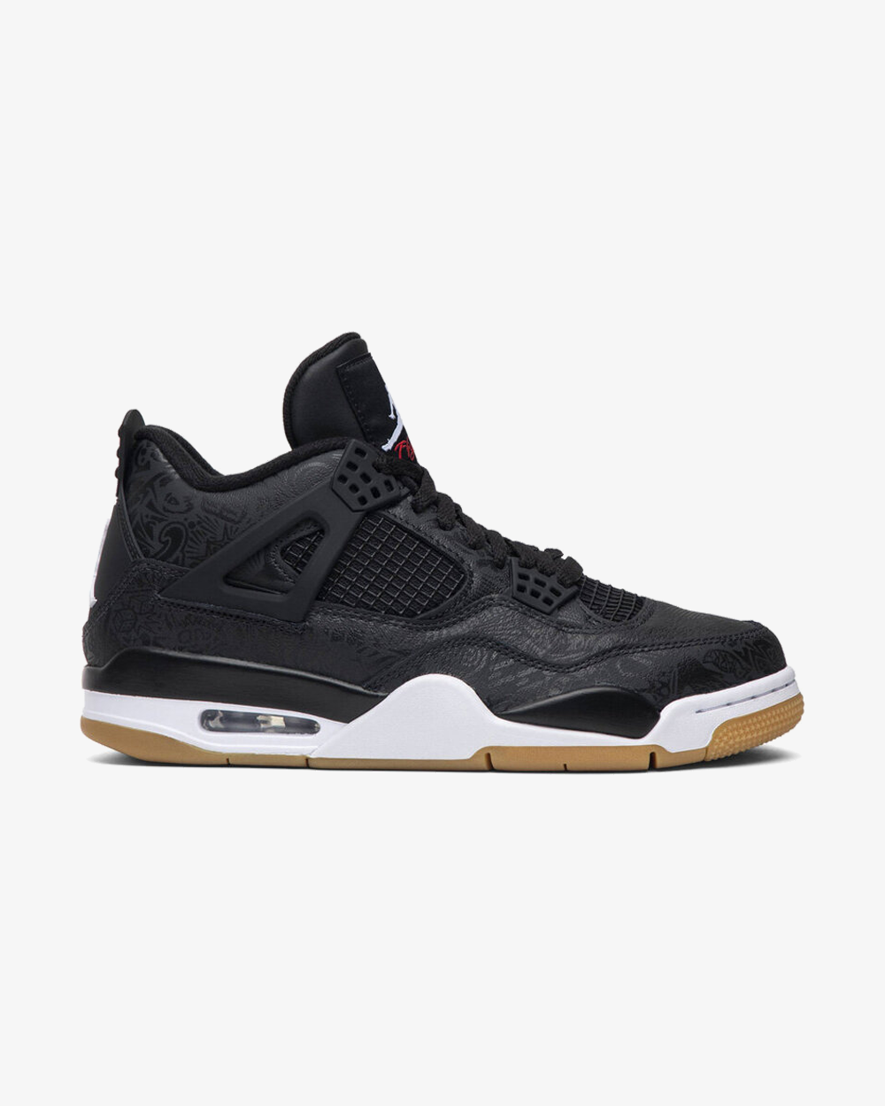 Nike Air Jordan 4 Retro Men's Basketball Shoes - Black/Gum Laser Colorway - High-Top Sneakers for Streetwear & Basketball Performance