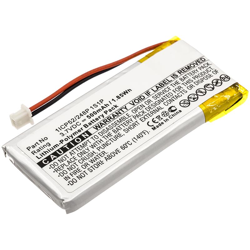 Synergy Digital Headset Battery - High Capacity 500mAh Li-Pol 3.7V Replacement for Sena 1ICP52/248P 1S1P Headset | Perfect for Motorcycle Communication & Long Rides
