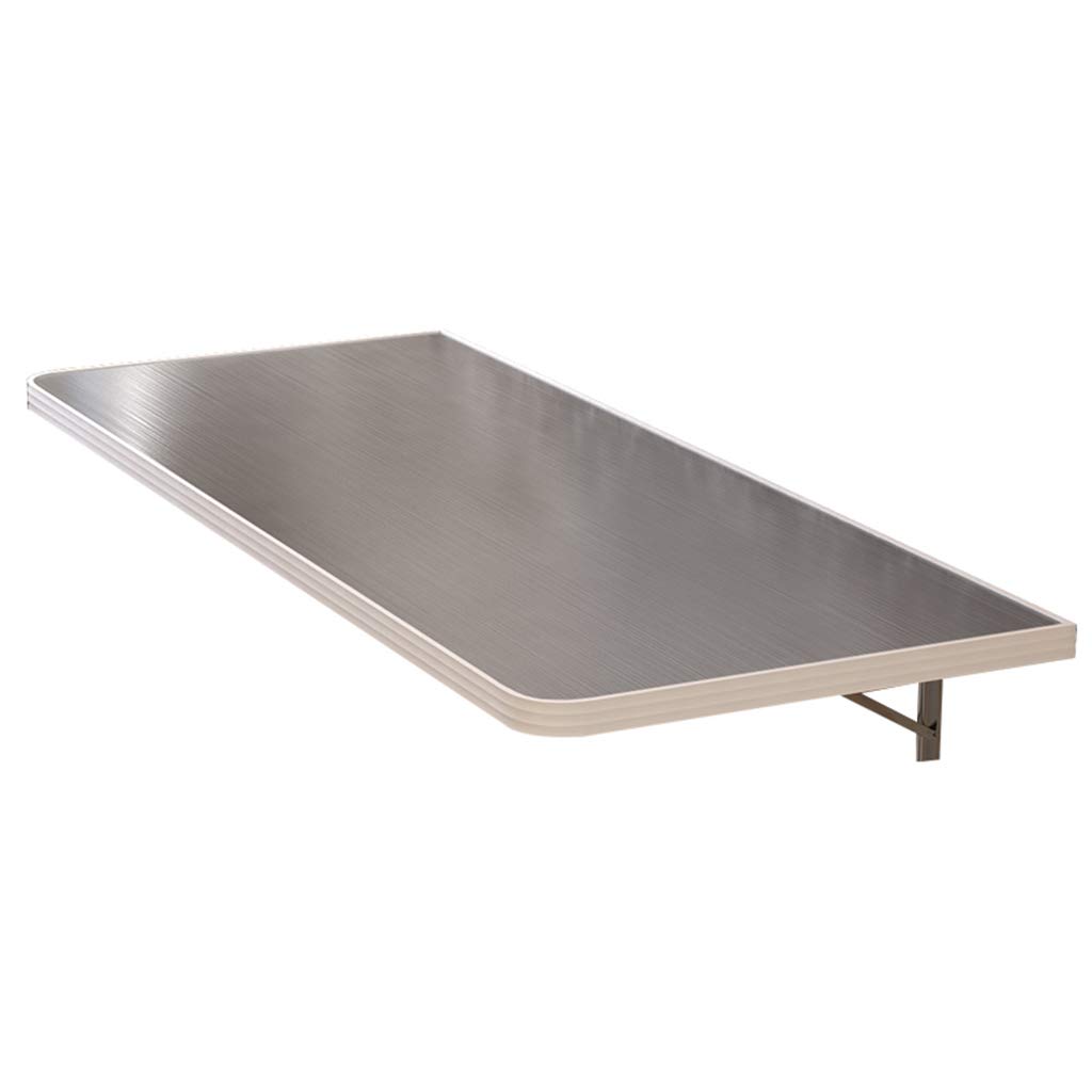 Stainless Steel Folding Wall Mounted Drop Leaf Table - Space Saving Kitchen Dining Desk with Metal Bracket, Multi-Size Options (60x30cm) - Perfect for Small Apartments, Dorms & Home Offices
