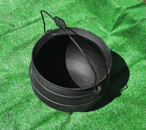 Large Cast Iron Cauldron Kettle Pot with Tripod Legs & Bail Handle - Perfect for Outdoor Cooking, Halloween Decor, and Garden Planters