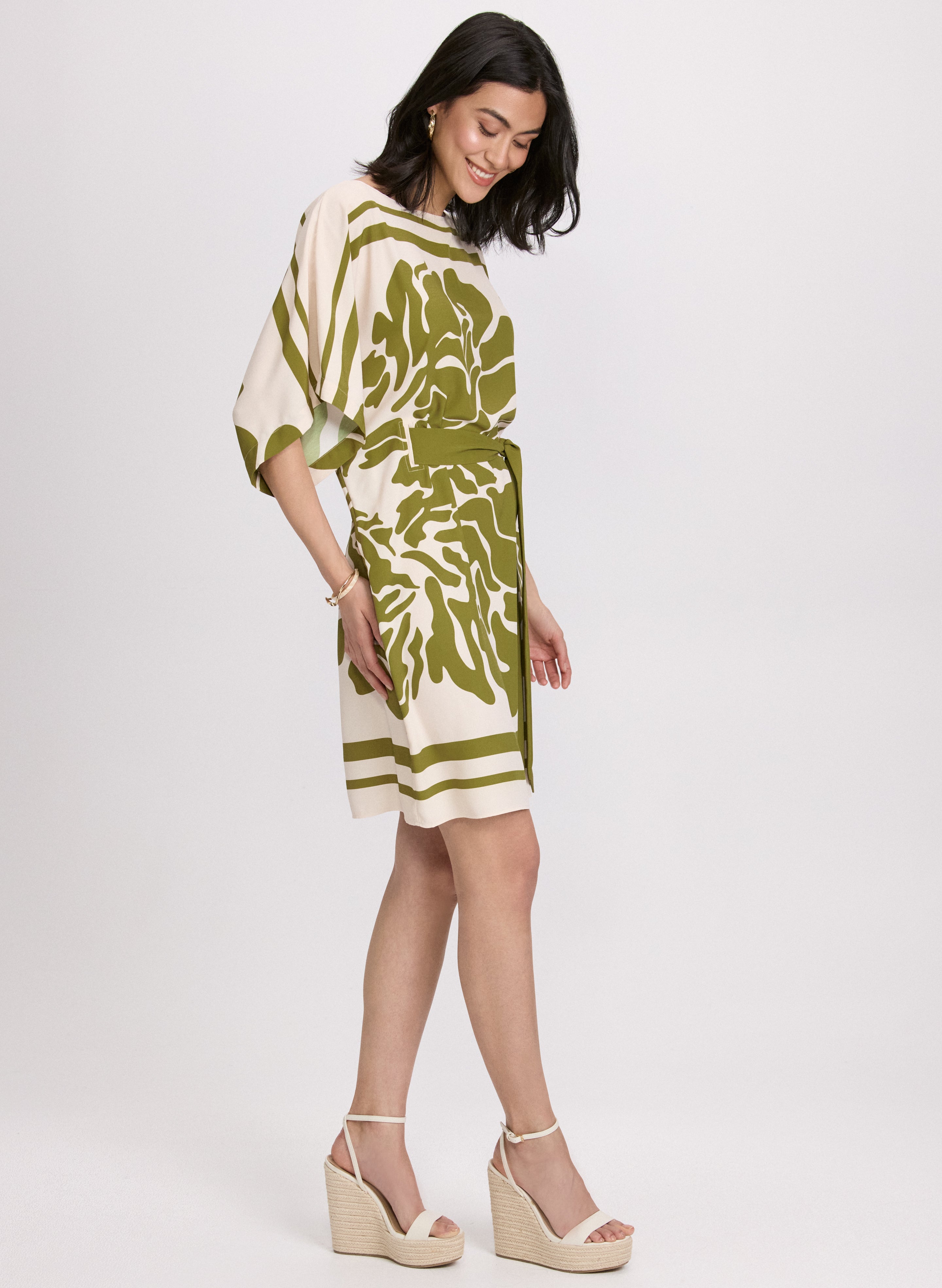 Stylish Abstract Print Dress for Women - Trendy Floral Geometric Design, Comfortable & Breathable Fabric - Perfect for Casual Outings, Parties & Summer Vacations