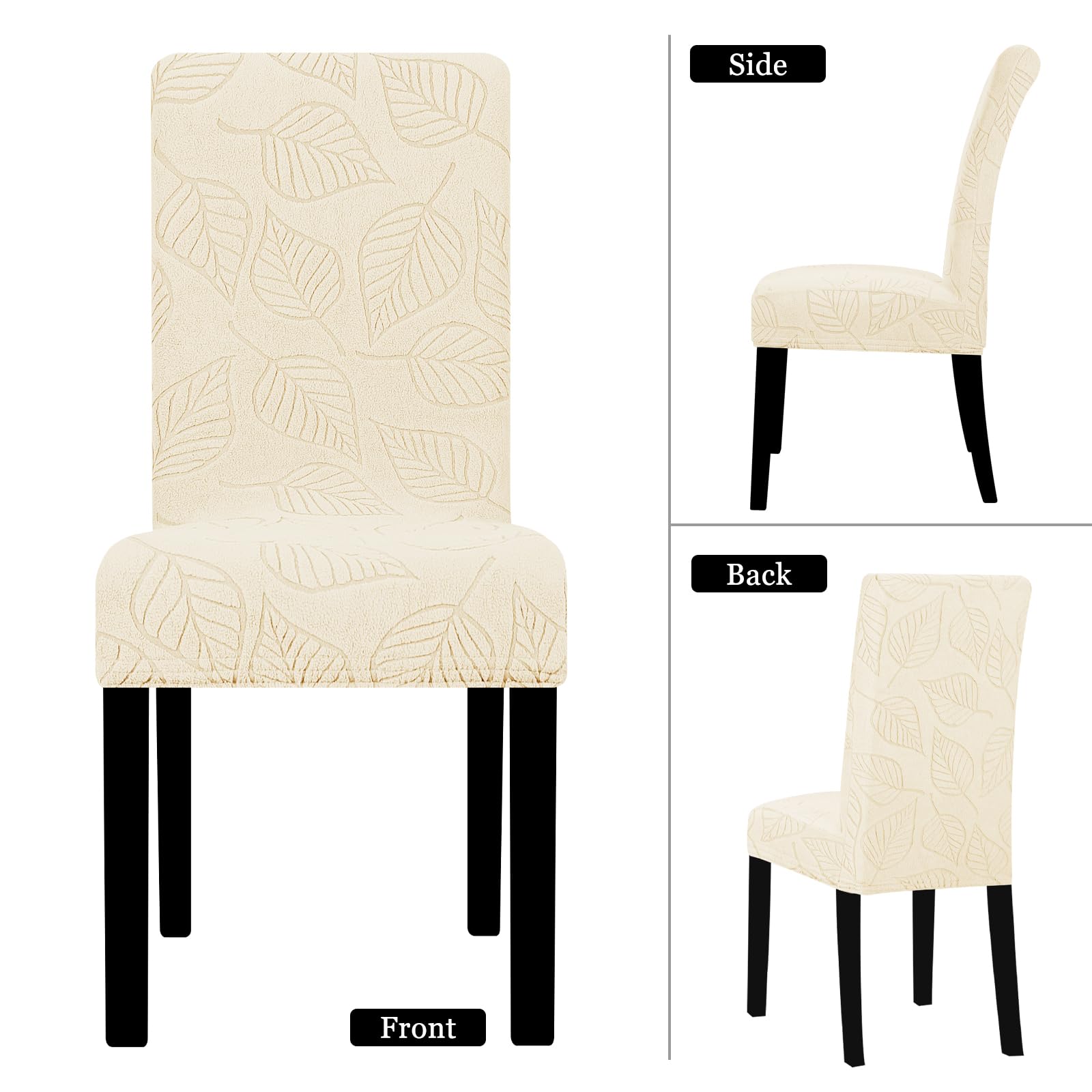 Lellen Dining Chair Slipcovers Set of 2 - Stretchable Washable Chair Covers for Kitchen & Dining Room, Parsons Chair Protector (Cream) | Perfect for Home Decor, Dinner Parties & Daily Use