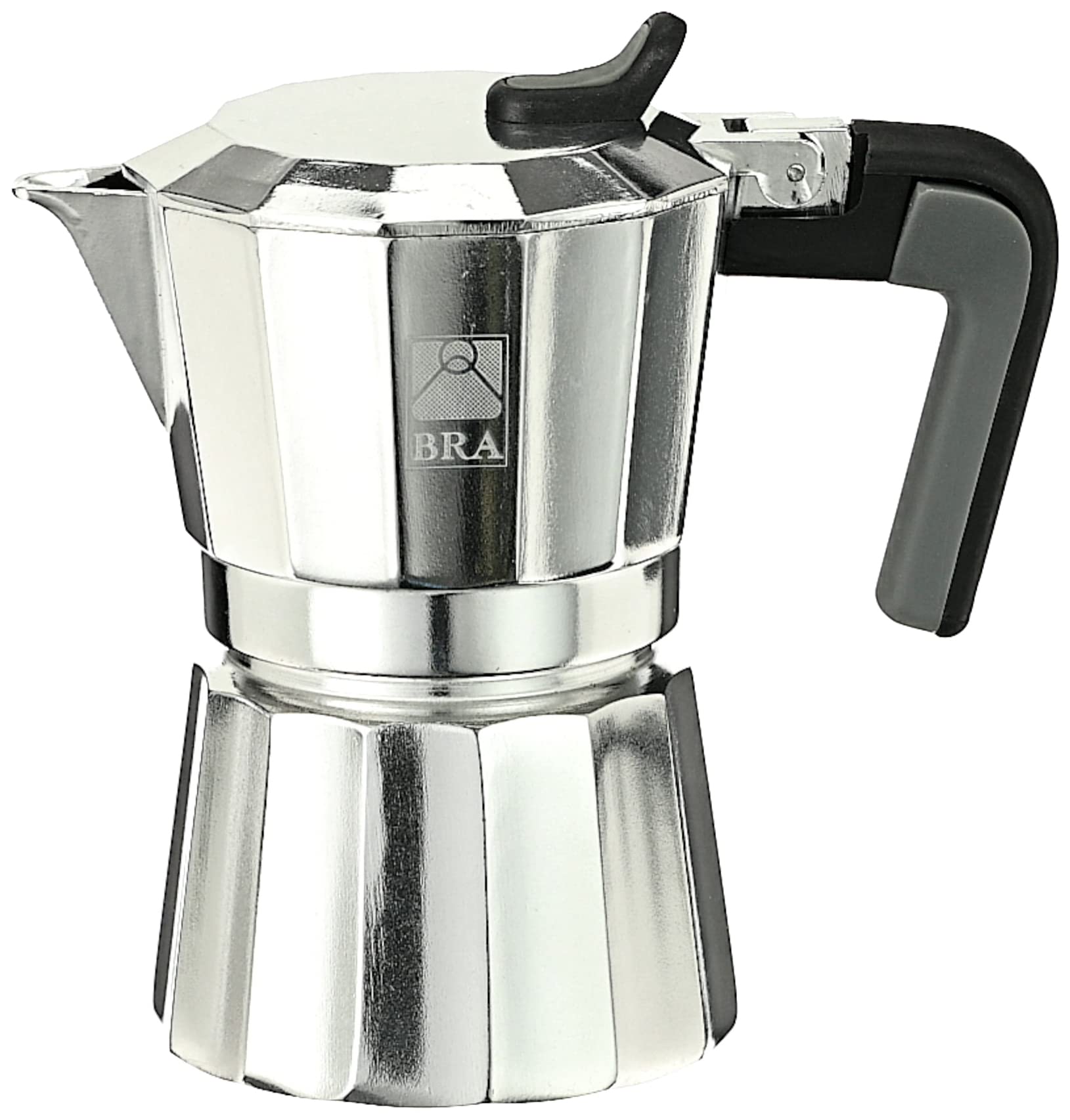 Braisogona Bra De Luxe2 Aluminum 3-Cup Stovetop Espresso Coffee Maker - Perfect for Home, Office & Camping Brewing