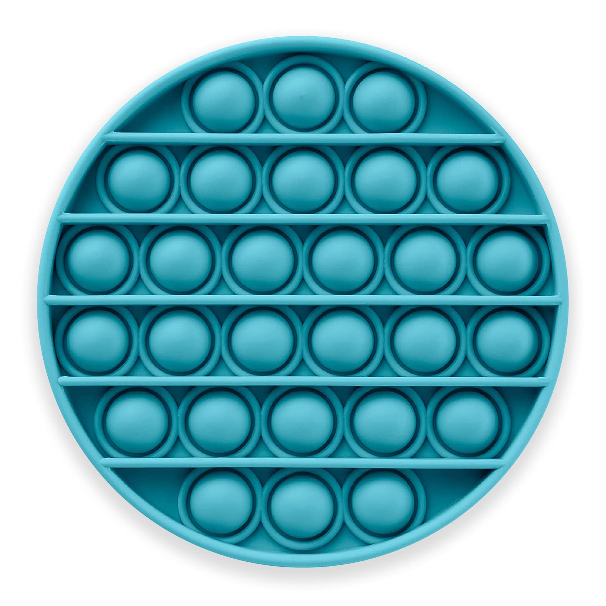 JULIAIRE Fidget Poppers Toy - Silicone Stress Relief & Anxiety Relief Bubble Push Toy for Kids & Adults - Blue Circle Sensory Toy (Single Pack) - Perfect for ADHD, Autism, Office & Classroom Focus