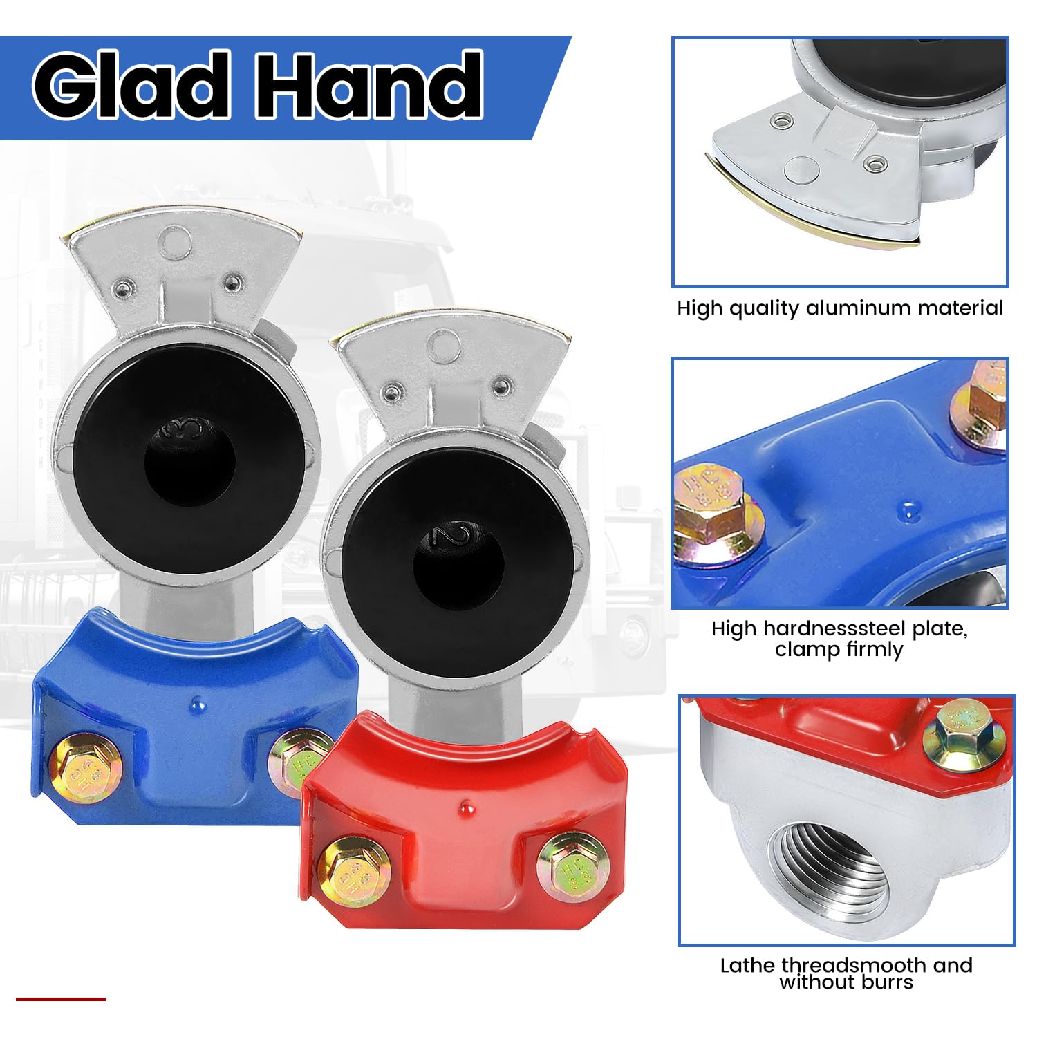 12Ft Semi Truck Air Line Kit - 3 in 1 Wrap Air Power Line with Glad Hand, Handles & Seals | Heavy Duty Air Hose for Semi Truck, Trailer & Tractor (TR813215) | Perfect for Long Haul Trucking & Trailer Maintenance
