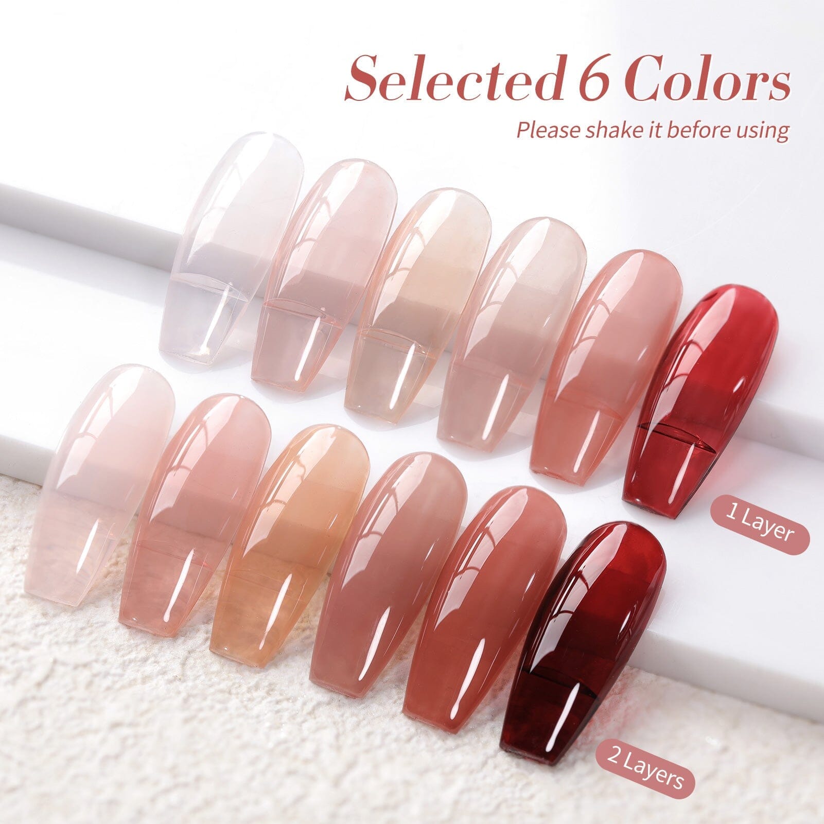 6 Colors Wild Roses Jelly Gel Nail Polish Set - 7ml Long Lasting Soak Off UV LED Gel Polish Kit for Manicure & Pedicure - Perfect for Nail Salon, Home DIY, Gifts & Party Nail Art