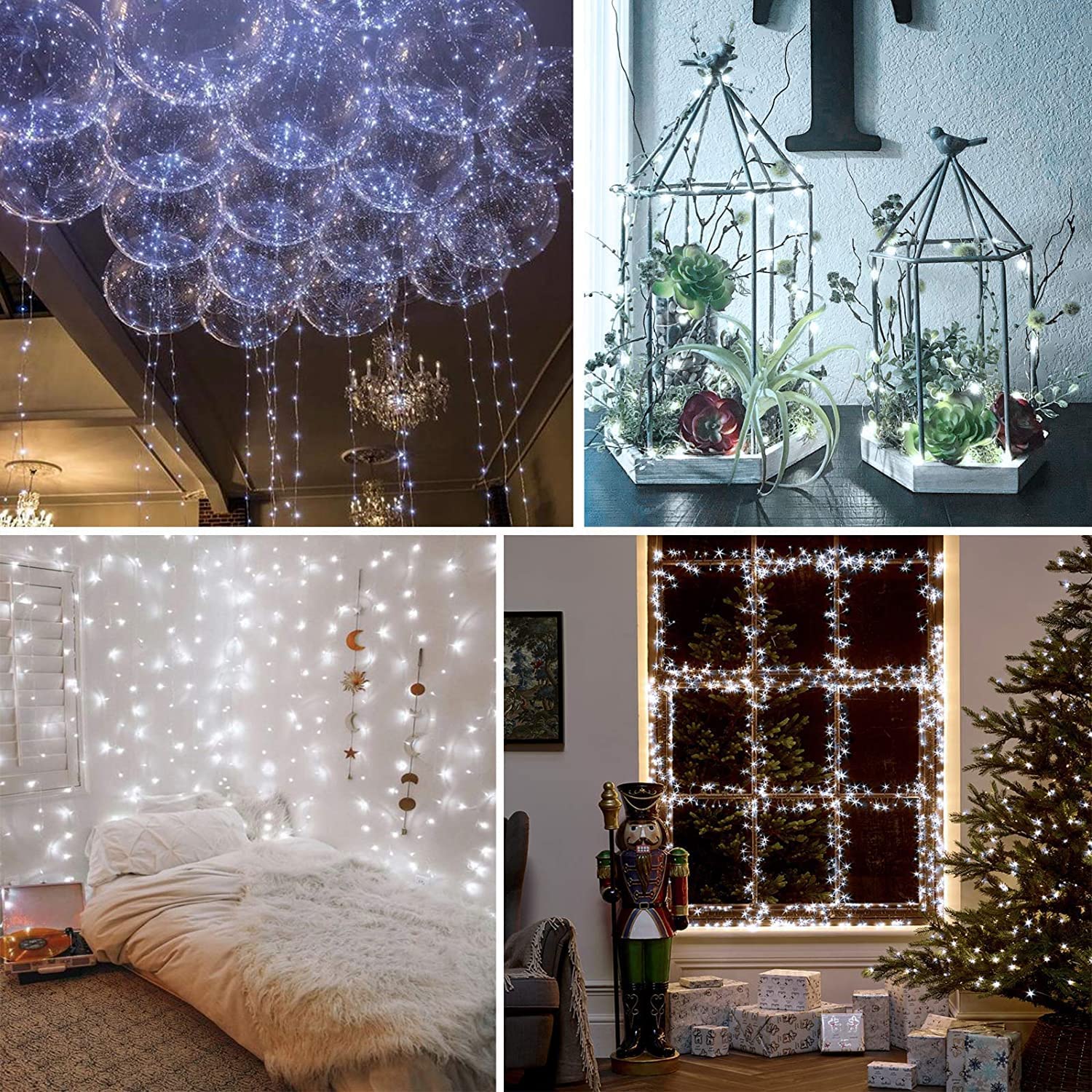 Sanniu 6 Pack Fairy Lights Battery Operated - 5m Cool White Starry String Lights for Christmas, Wedding & Home Decor
