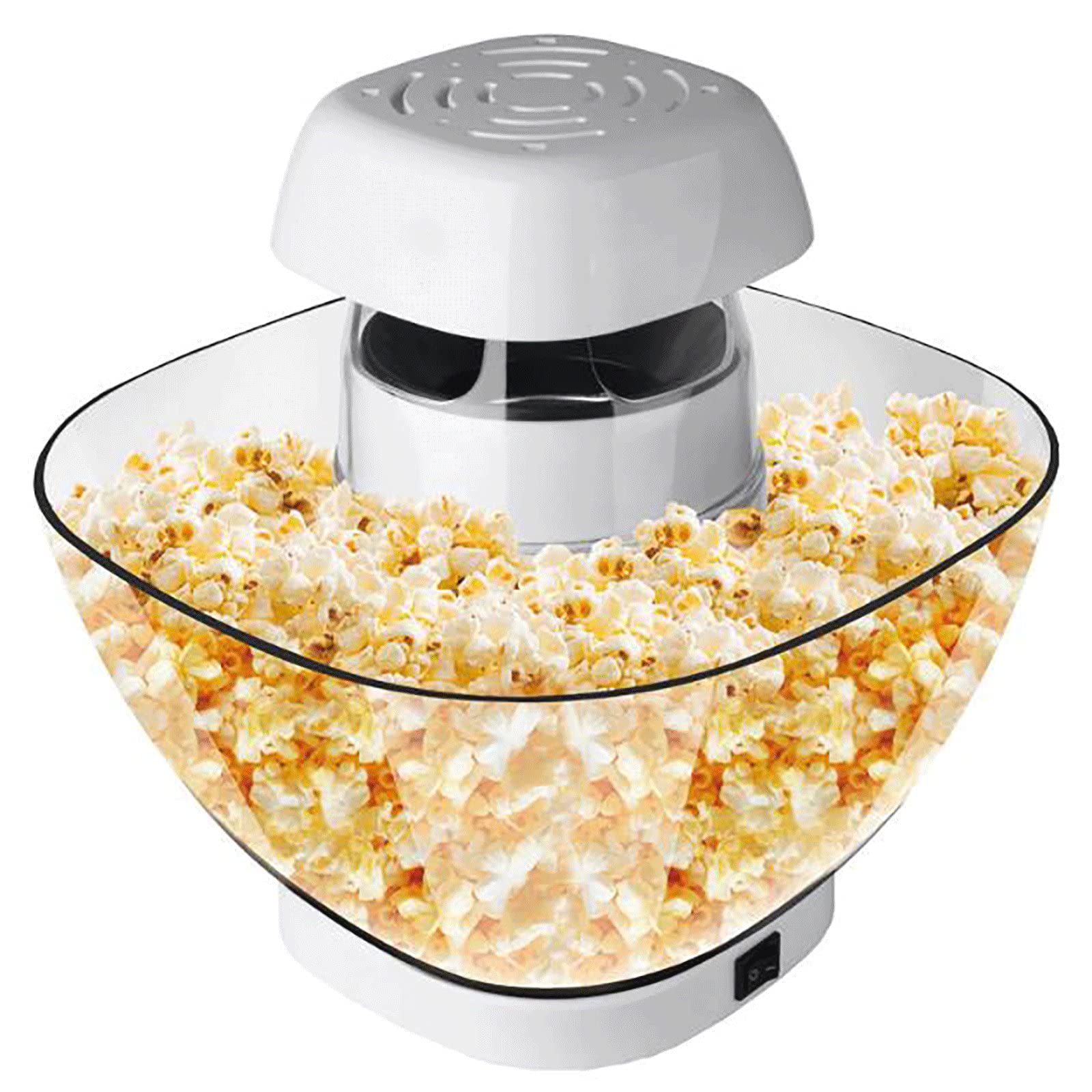 1200W Hot Air Popcorn Maker Machine - Healthy Oil-Free Electric Popcorn Popper for Home Use with Measuring Cup & Serving Bowl - Perfect for Movie Nights, Parties & Healthy Snacking (White)
