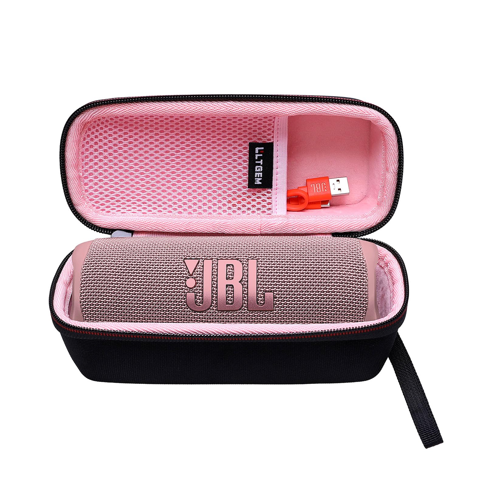 LTGEM Protective Case for JBL Flip 6 & Flip 5 Speakers - Shockproof Water-Resistant Travel Cover - Portable Carrying Pouch for Outdoor, Beach, Pool Parties & Camping (Pink)