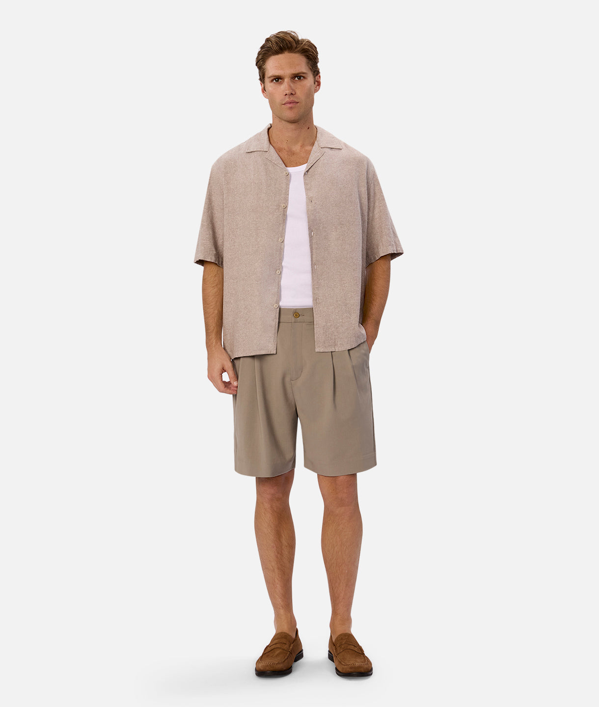 Fossil Havana Short Sleeve Shirt for Men - Casual Button Down Shirt for Summer, Travel, and Outdoor Activities