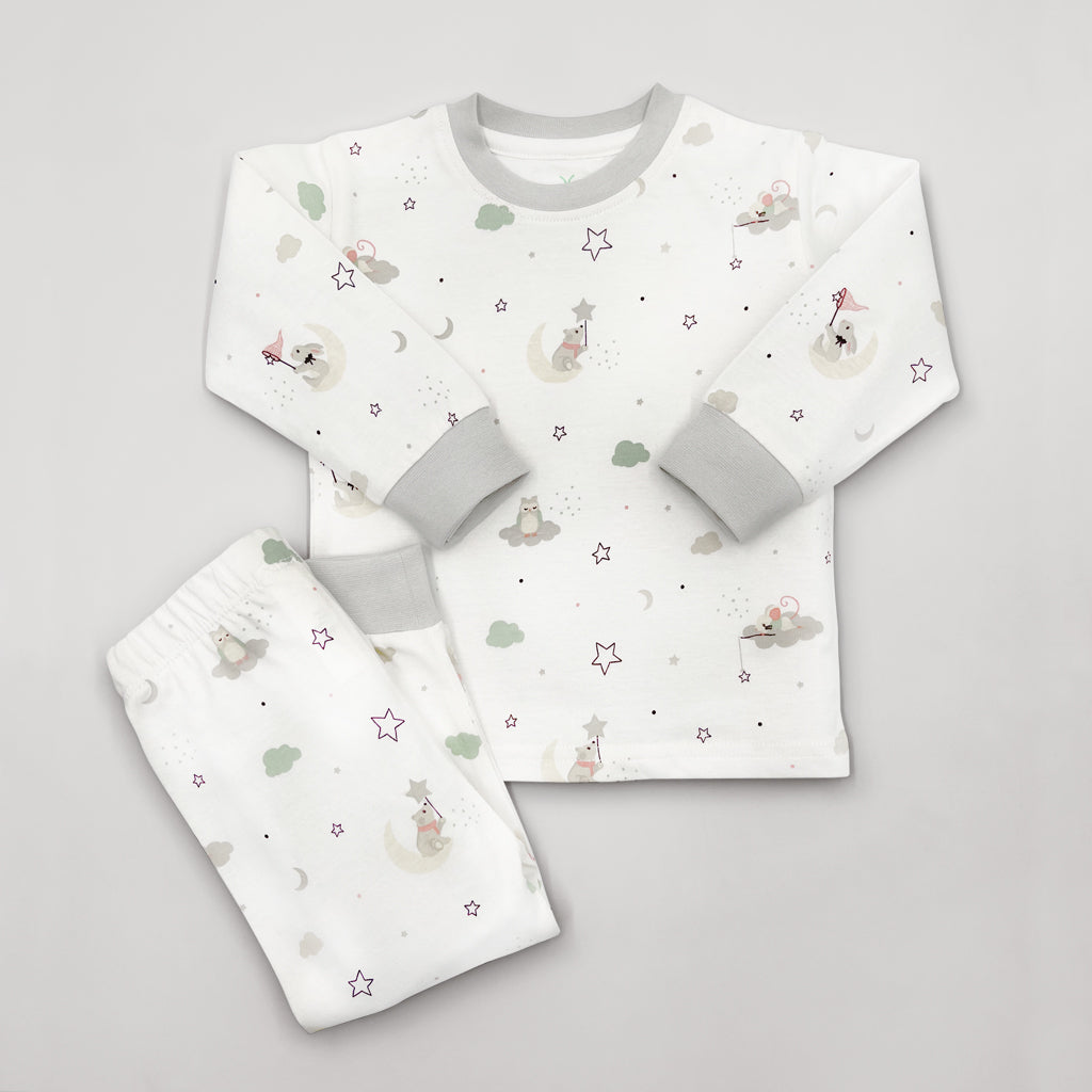 Personalized Pink Bunny & Love Baby Pajamas Set - Soft Cotton Sleepwear for Newborns & Toddlers - Perfect for Bedtime, Nursery, and Photo Shoots