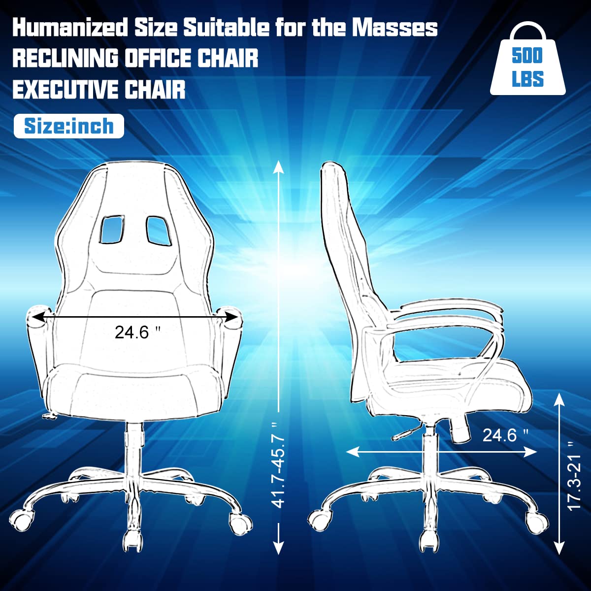Ergonomic Gaming Chair for Adults & Teens - High Back PU Leather PC Computer Office Chair with Lumbar Support, Adjustable Height & 360° Swivel - Perfect for Gaming, Work & Study (Red)