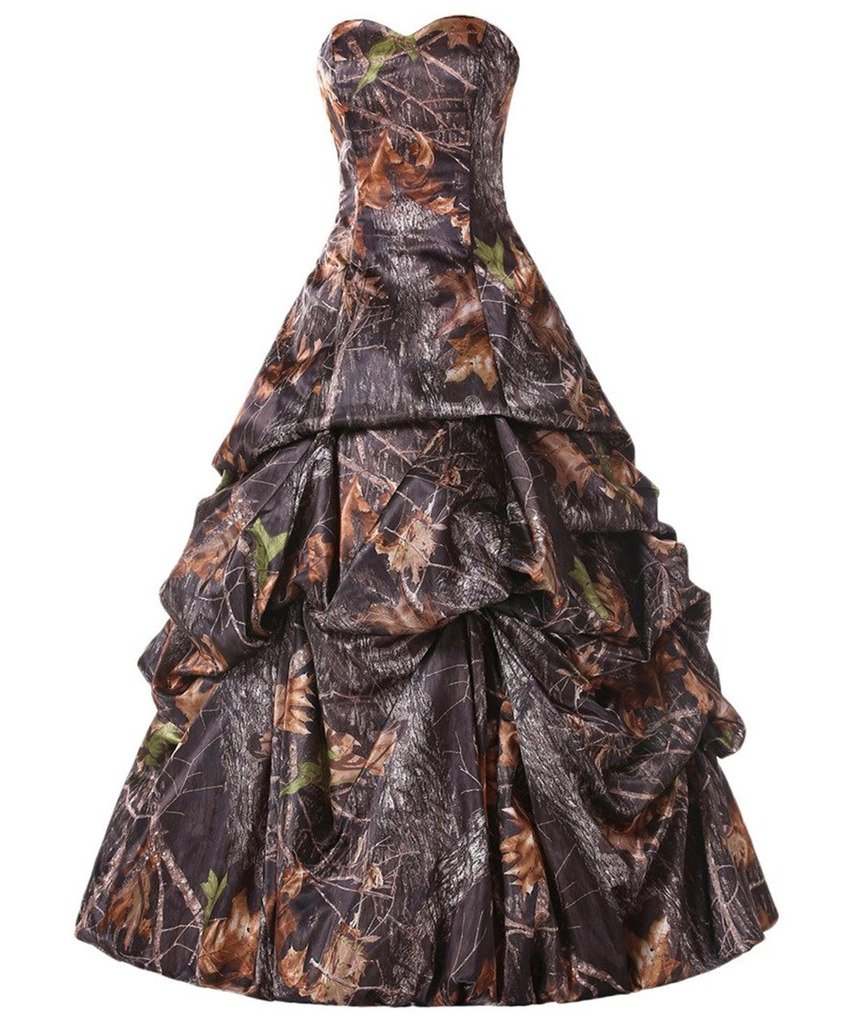Kivary A-Line Camouflage Long Corset Prom Dress & Wedding Gown - Elegant Formal Evening Gown for Homecoming, Ball, Quinceañera & Special Occasions
