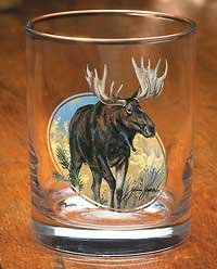 Premium Moose II Double Old Fashioned Whiskey Glasses by Janene Grende - Set of 2 Heavy Base Cocktail Glasses for Bourbon, Scotch & Craft Drinks - Perfect for Home Bars, Gifts & Entertaining