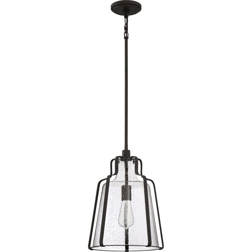 Rustic Black Ceiling Hanging Pendant Light with Clear Glass Shade - Perfect for Kitchen Island, Dining Room, and Farmhouse Decor