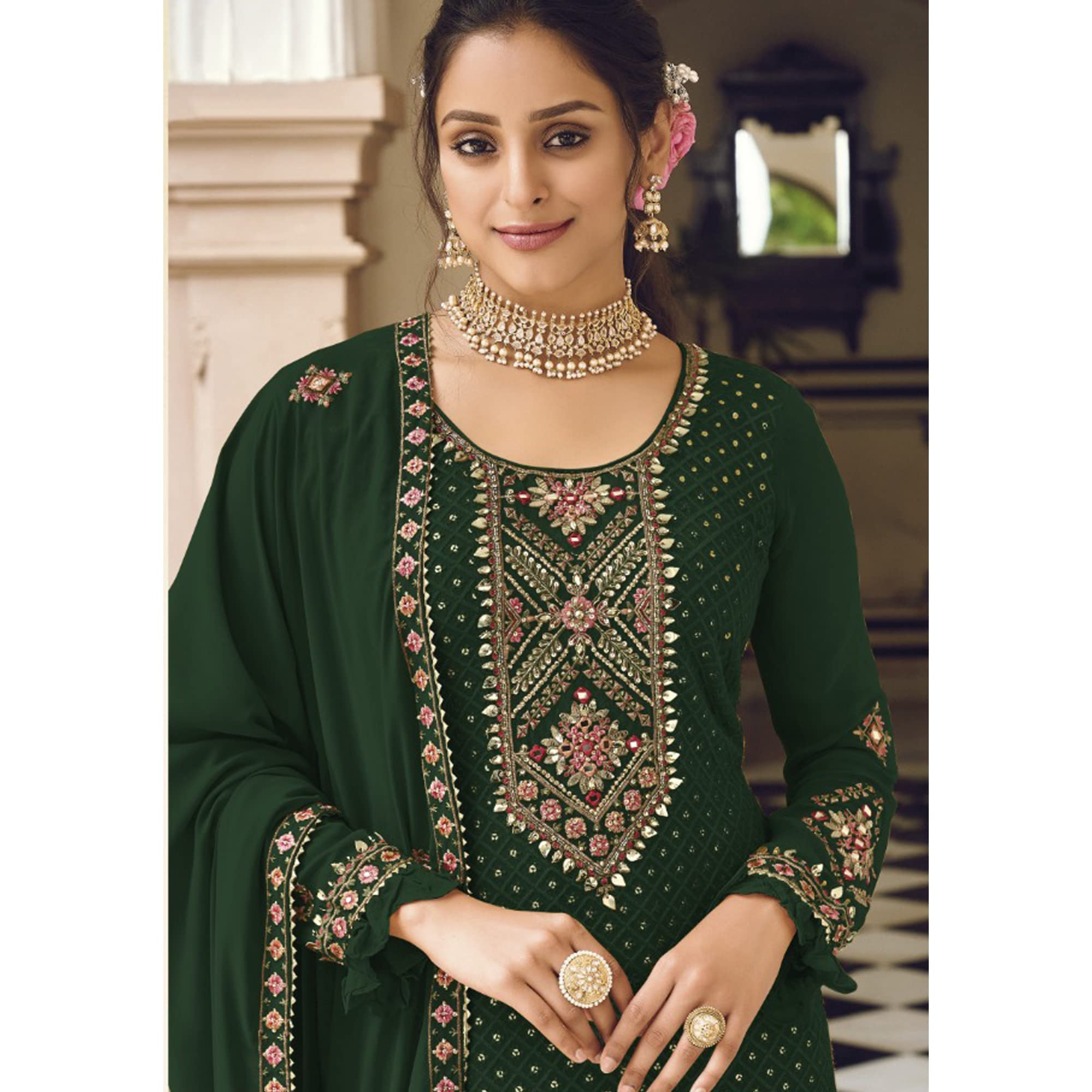 Indian Designer Women's Shalwar Kameez Suits - Pakistani Ethnic Party Wear with Churidar Pants | Elegant Traditional Dress for Weddings, Festivals & Special Occasions