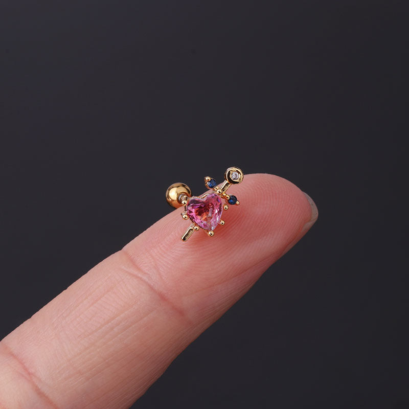 20G Cartilage Stud Earrings - Anime Inspired Tourmaline Earrings for Women | HSPJ318 | Perfect for Daily Wear, Cosplay & Gift Giving