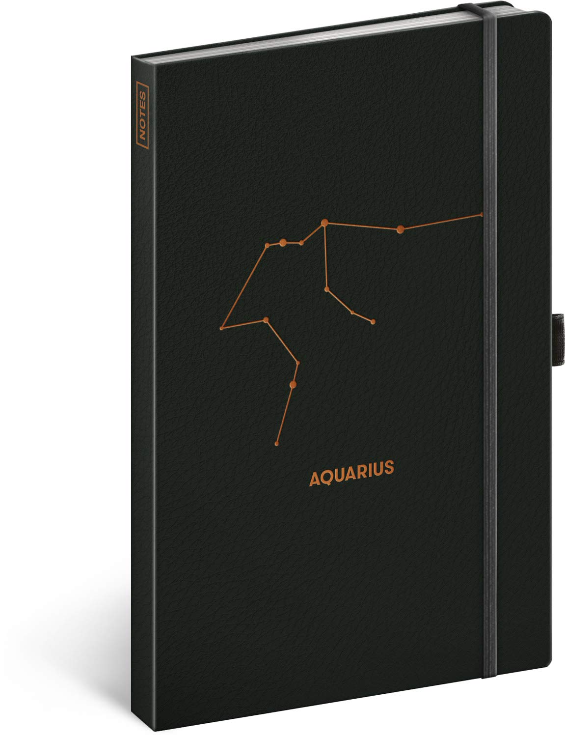 Zodiac Aquarius Notebook with Elastic Band - Lined Journal for Women, Men & Students - Perfect for School, Work & Daily Planning - Elegant Diary & Notepad for Office, College & Personal Use
