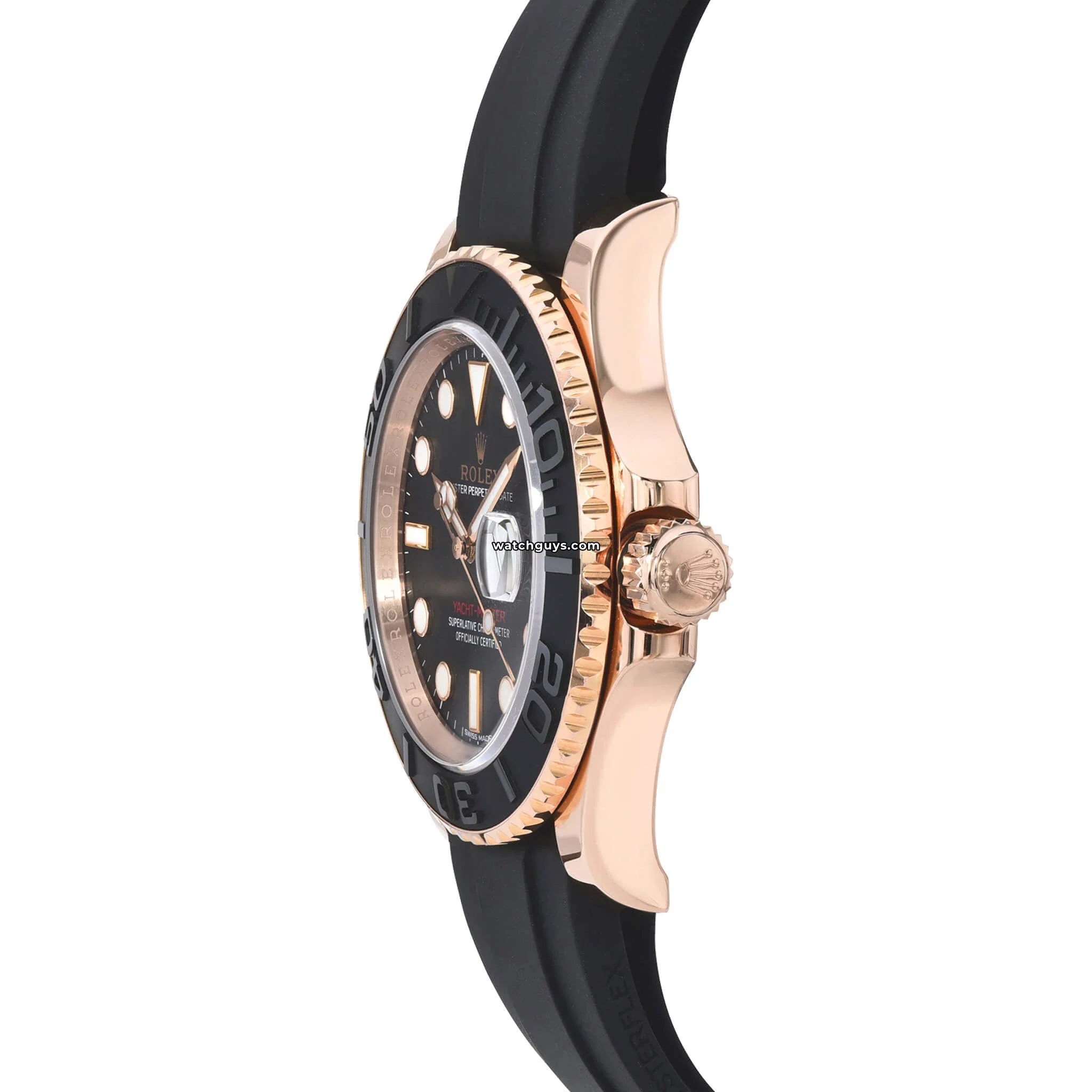 Rolex Yacht Master 116655 Men's Watch - 18k Everose Gold with Oysterflex Bracelet - Luxury Automatic Diving Watch for Sailing, Yachting & Special Occasions