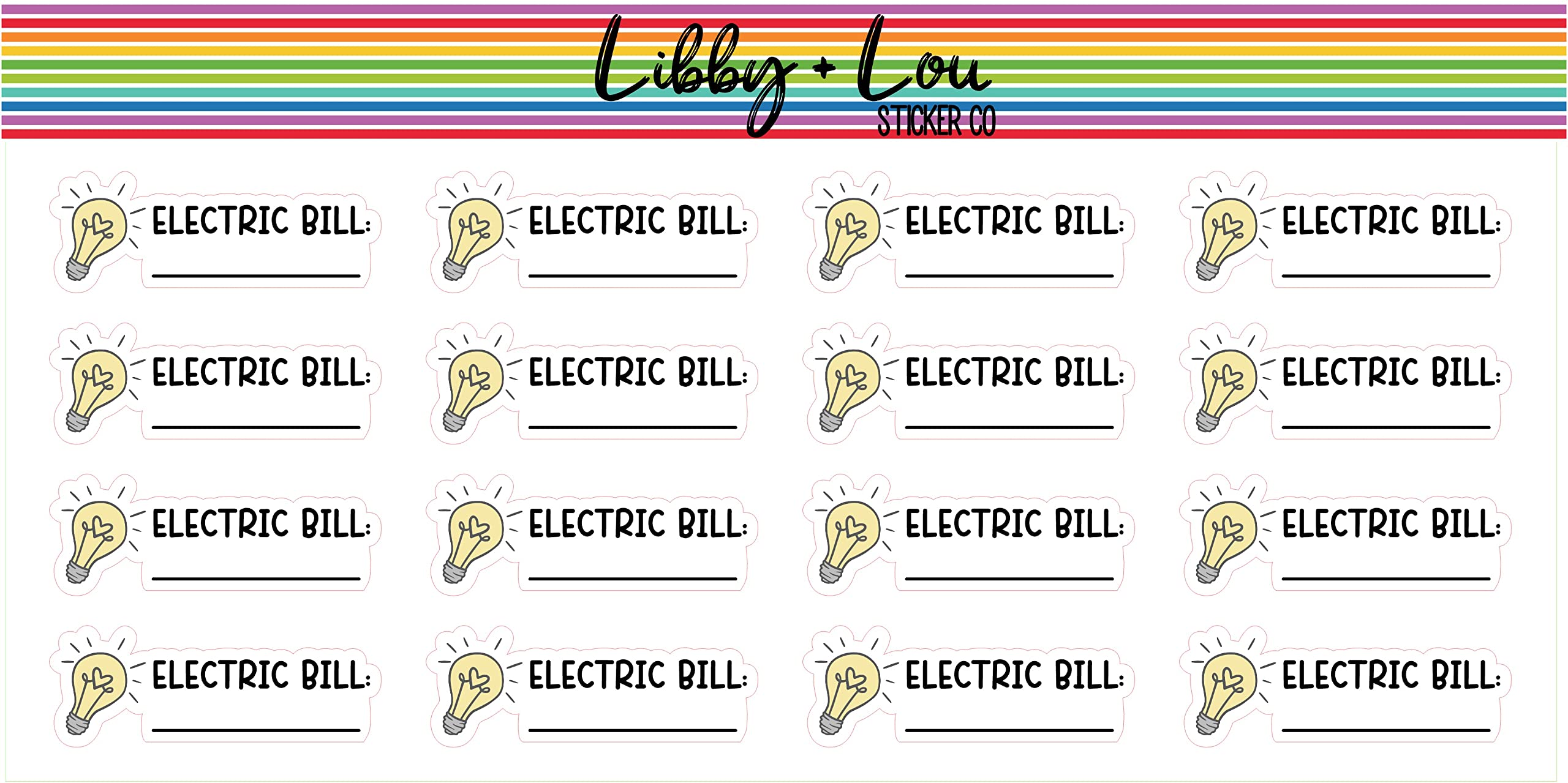 Electric Bill Planner Stickers - Budget Organizer for Home & Office