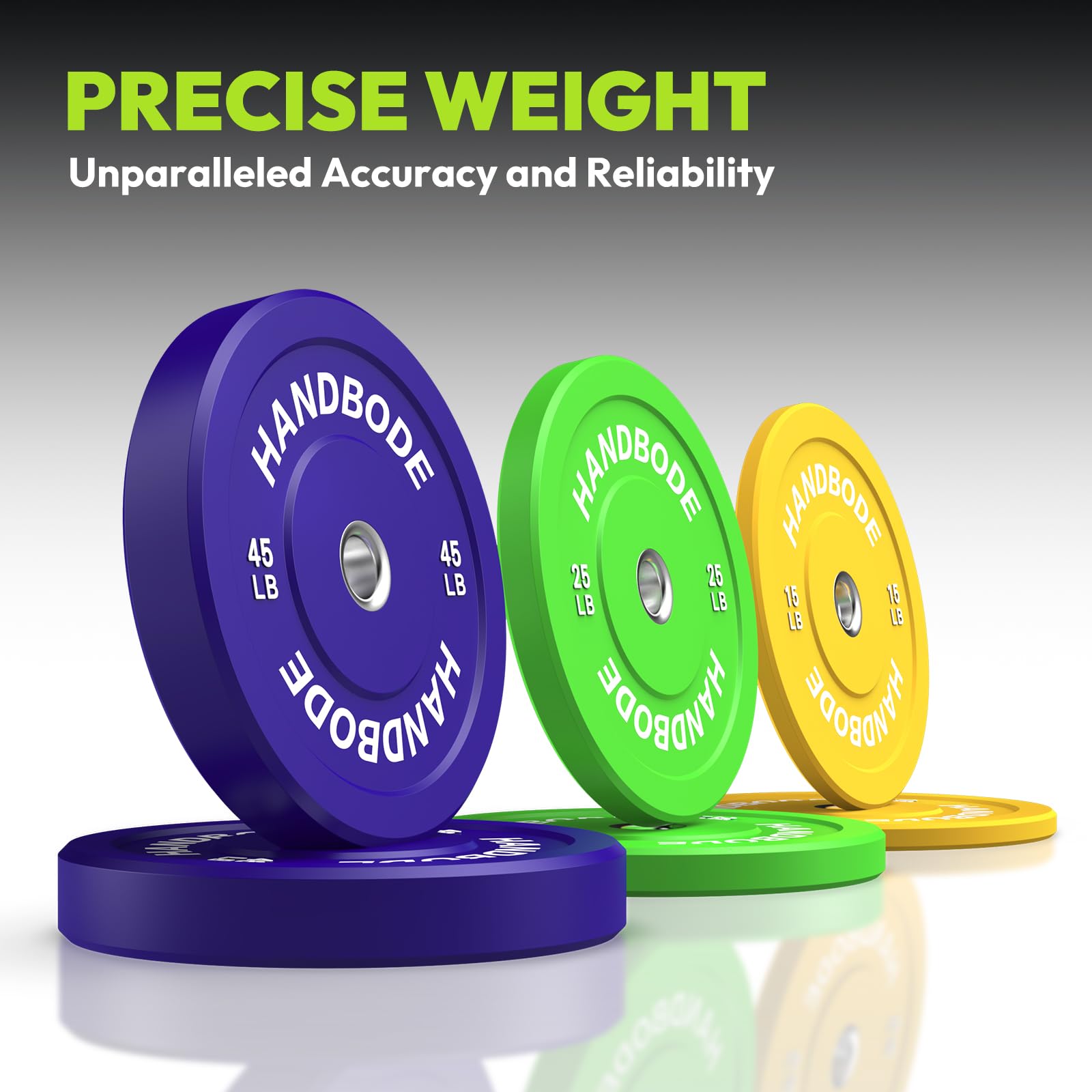 Olympic Weight Plates Set - 2-Inch Colored Bumper Plates (10/15/20/25/35/45/55 lb) for Home Gym & Strength Training - Durable Rubber Weight Lifting Plates for CrossFit, Powerlifting & Functional Fitness