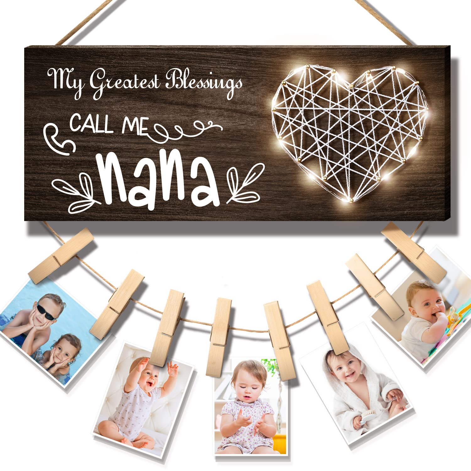 Personalized Nana Picture Frame - Heartwarming Birthday & Christmas Gifts for Grandma from Grandkids, Perfect Photo Holder for Mother's Day - Ideal for Displaying Family Memories in Living Room or Bedroom Decor