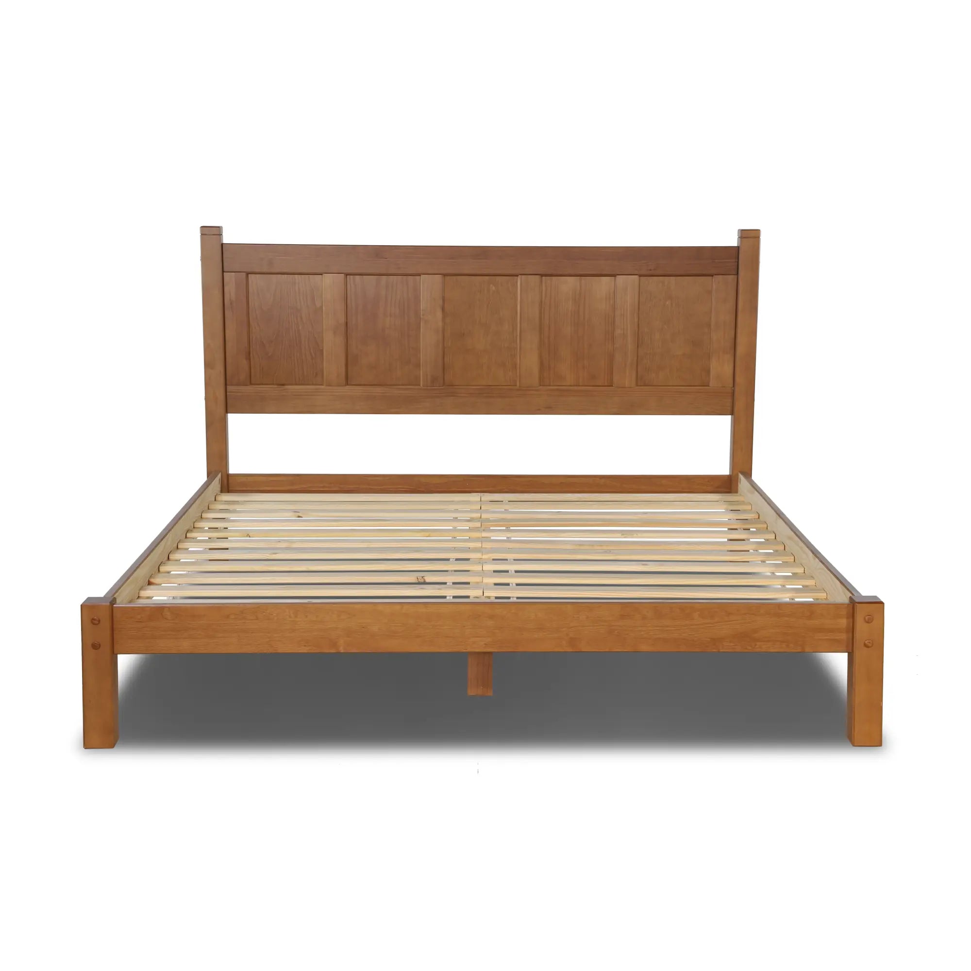 Shaker Panel Platform Bed Frame - Solid Wood Queen Size Bed with Storage, Modern Minimalist Design for Bedroom - Perfect for Small Spaces, Guest Rooms & Apartments