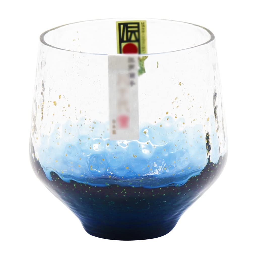 Premium Whiskey Glass Set - 260ml Sake & Wine Tasting Cups for Bourbon, Scotch, Japanese Sake - Elegant Blue Barware for Home Entertaining, Cocktail Parties & Romantic Dinners (Set of 2)
