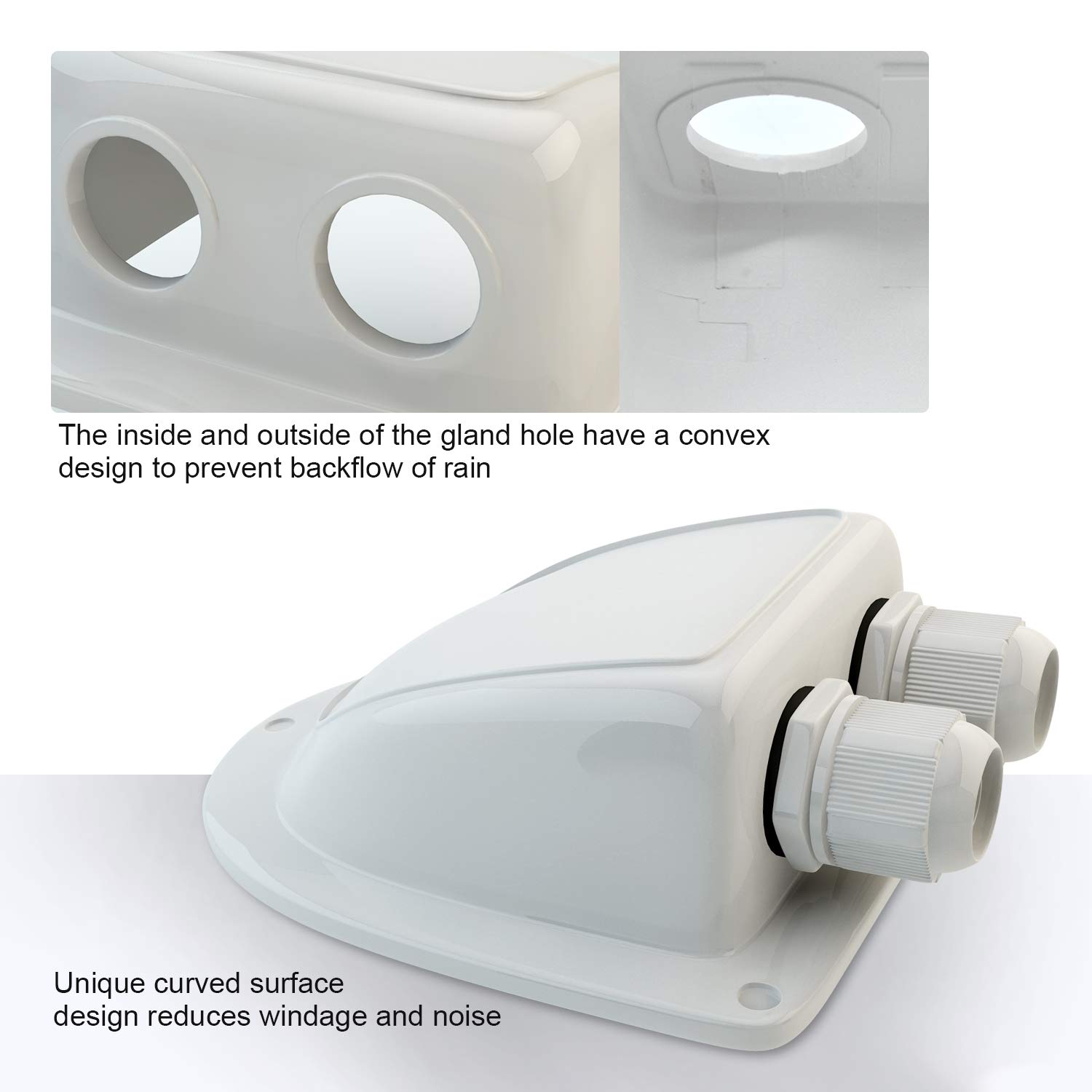 ABS Solar Double Cable Entry Gland - Waterproof Cable Gland for 2mm² to 6mm² Wires - Perfect for RV, Camper Van, Travel Trailer & Boat Solar Projects (Black) - Ideal for Outdoor & Marine Electrical Installations