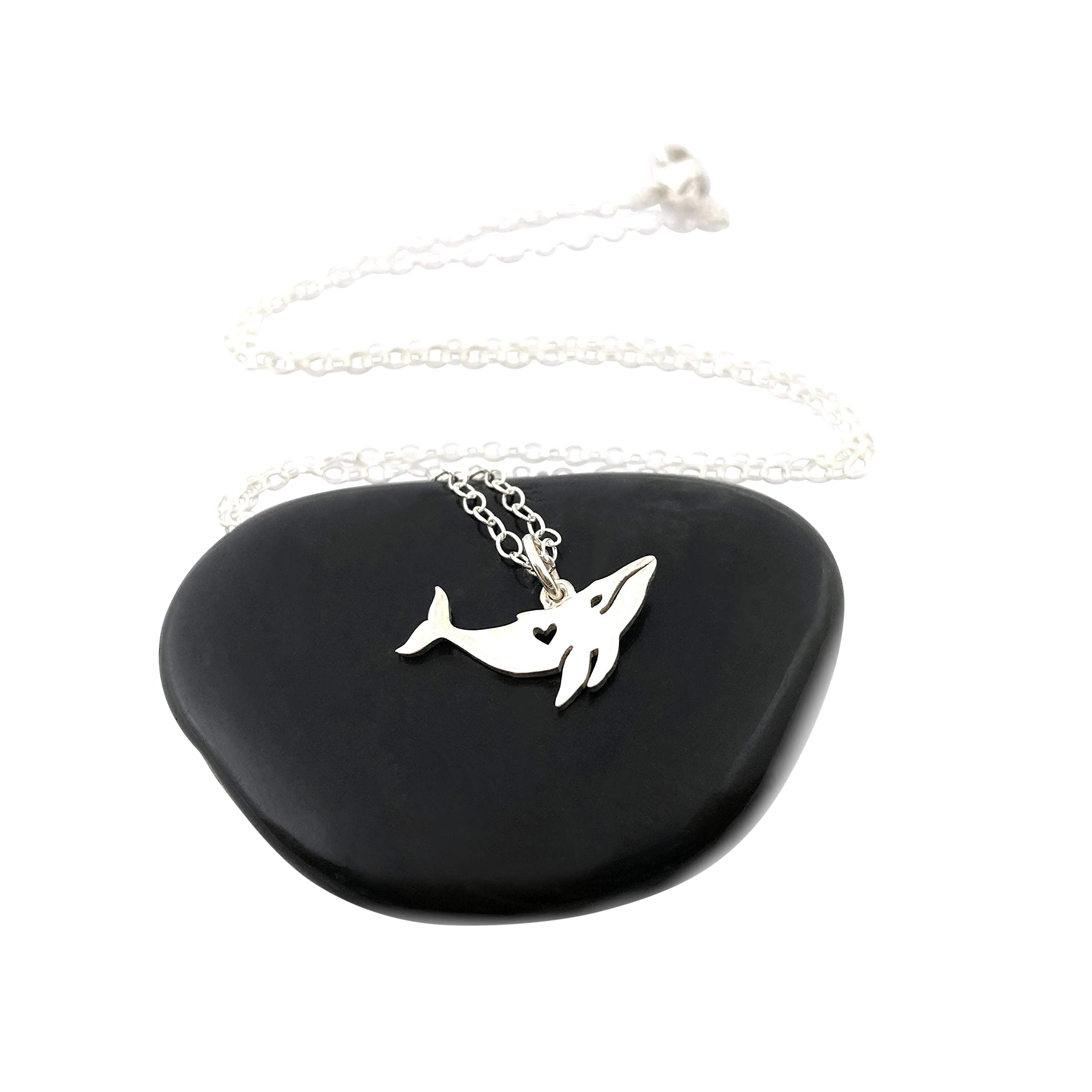Whale Charm Necklace - Sterling Silver Pendant Jewelry for Women, Gift for Her, Ocean Themed Accessories - Perfect for Beach Vacations, Birthday Gifts & Everyday Wear