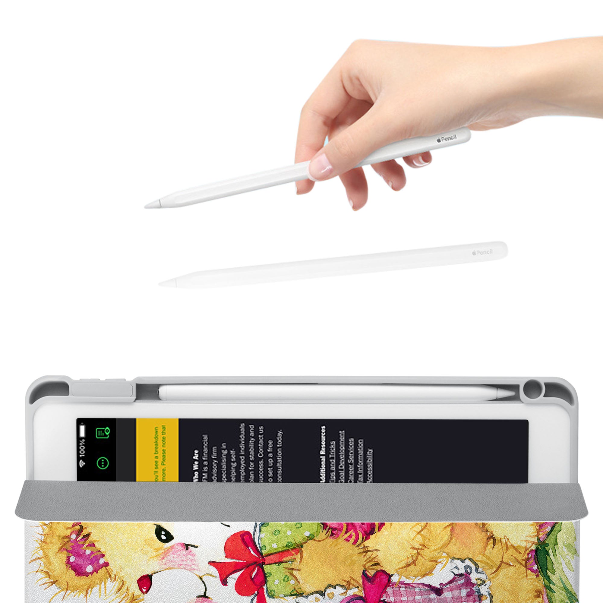 iPad 360 Elite Protective Case with Bear Design - Durable Cover for iPad Air/Pro, Perfect for Work, School & Travel