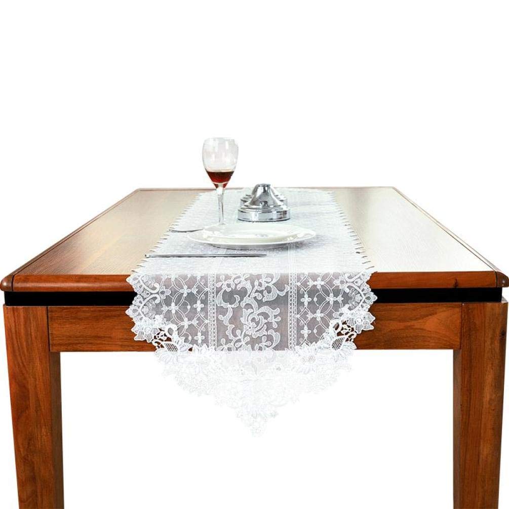 DOCOLA Elegant Lace Table Runner - Jacquard Wedding Party Decor, Rustic Style Tablecloth for Dining Room, Bridal Shower & Home Decoration
