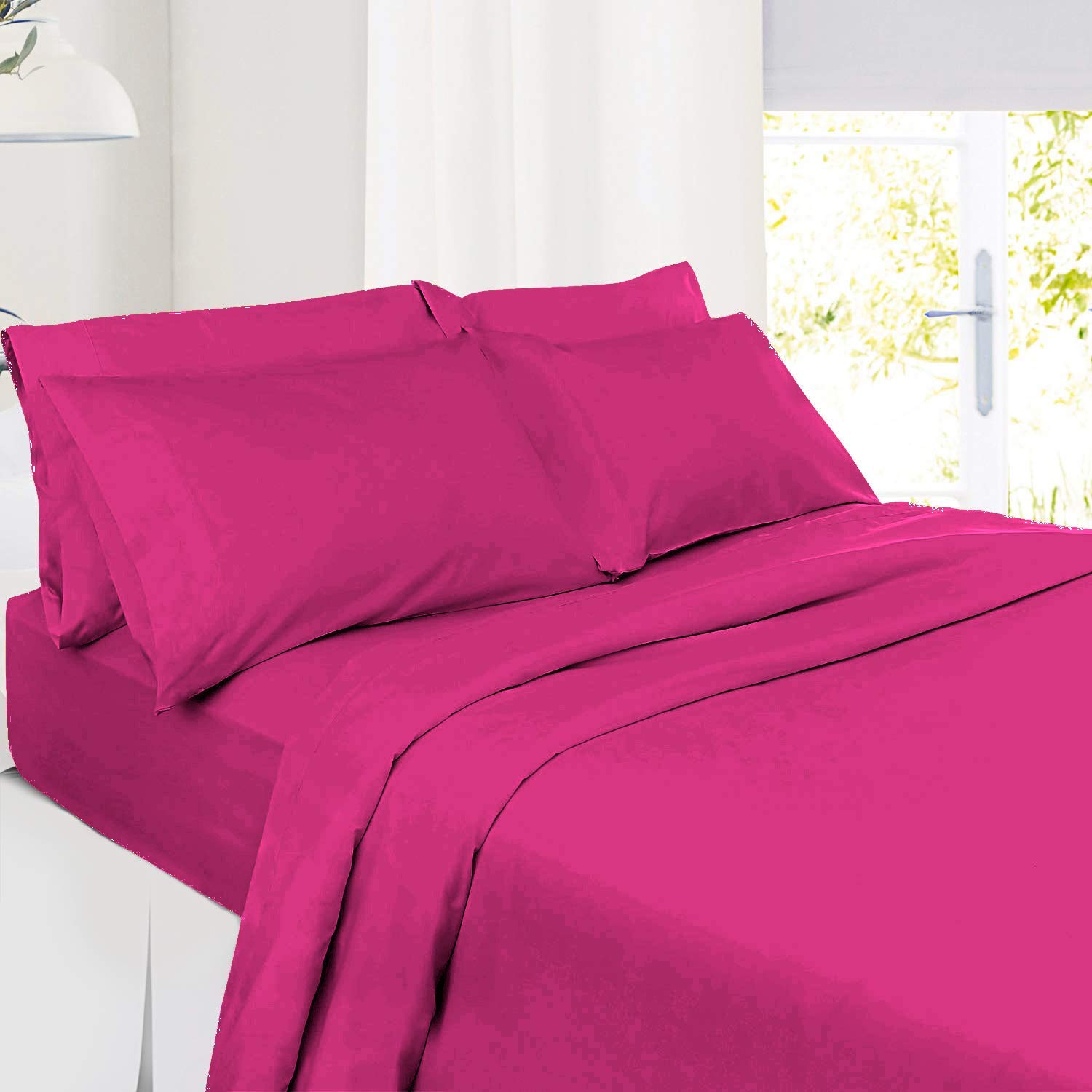 Premium 100% Egyptian Cotton 6-Piece Bed-in-a-Bag Set - 800 Thread Count Olympic Queen Size Sheet Set with Duvet Cover & Comforter - 18