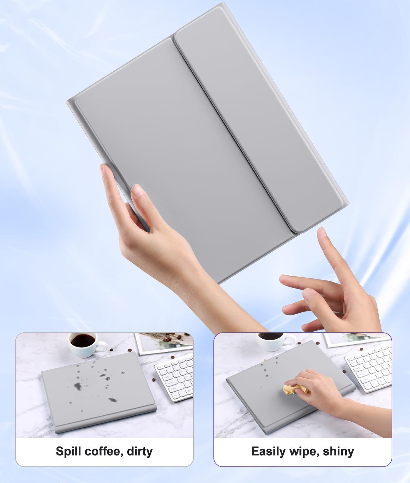 iPad 11th/10th Gen Keyboard Case - Detachable Backlit Keyboard with Multi-Touch Trackpad & Pencil Holder | Folio Cover for iPad Air 4/5 (A16) | Perfect for Work, Study & Travel (Gray)