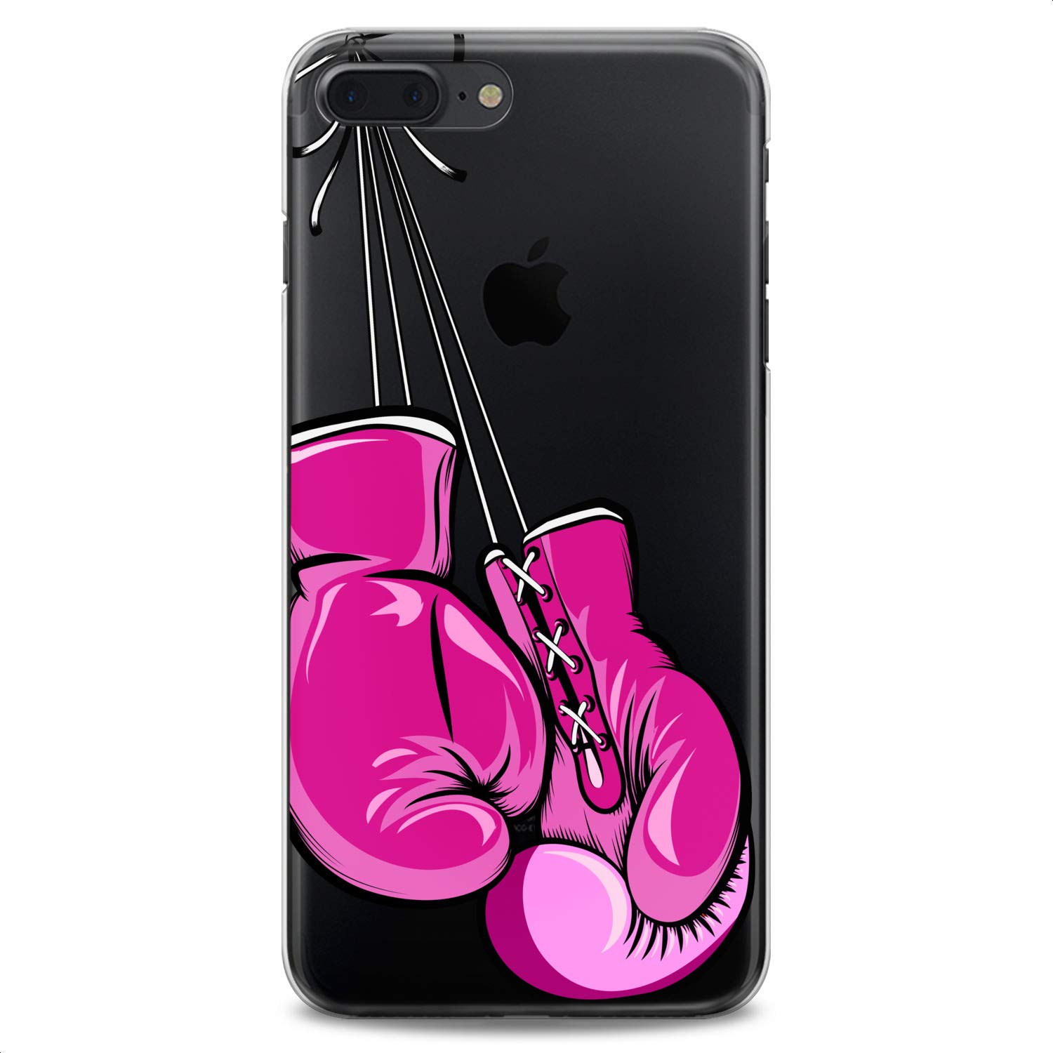 TPU Phone Case for iPhone 16/15/14/13/12/11 Pro Max/Plus/Mini/XS/XR/X/8+/7/6/5/SE - Cute Boxing Gloves Design, Clear Flexible Silicone Cover, Pink Sporty Slim Fit for Women - Perfect for Gym, Workout & Everyday Use