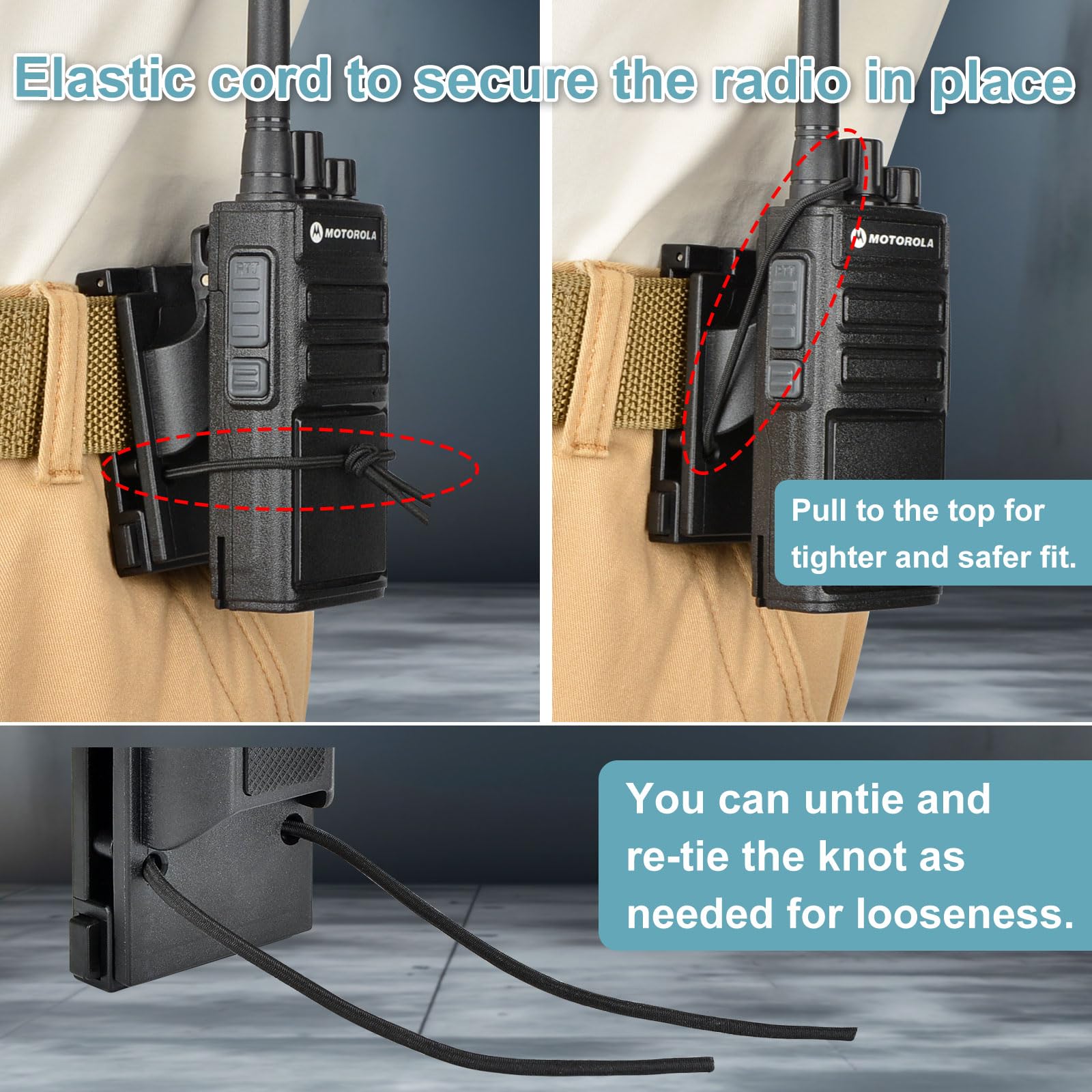 iGuerburn Duty Belt Radio Holster - Adjustable Clip for 1.75