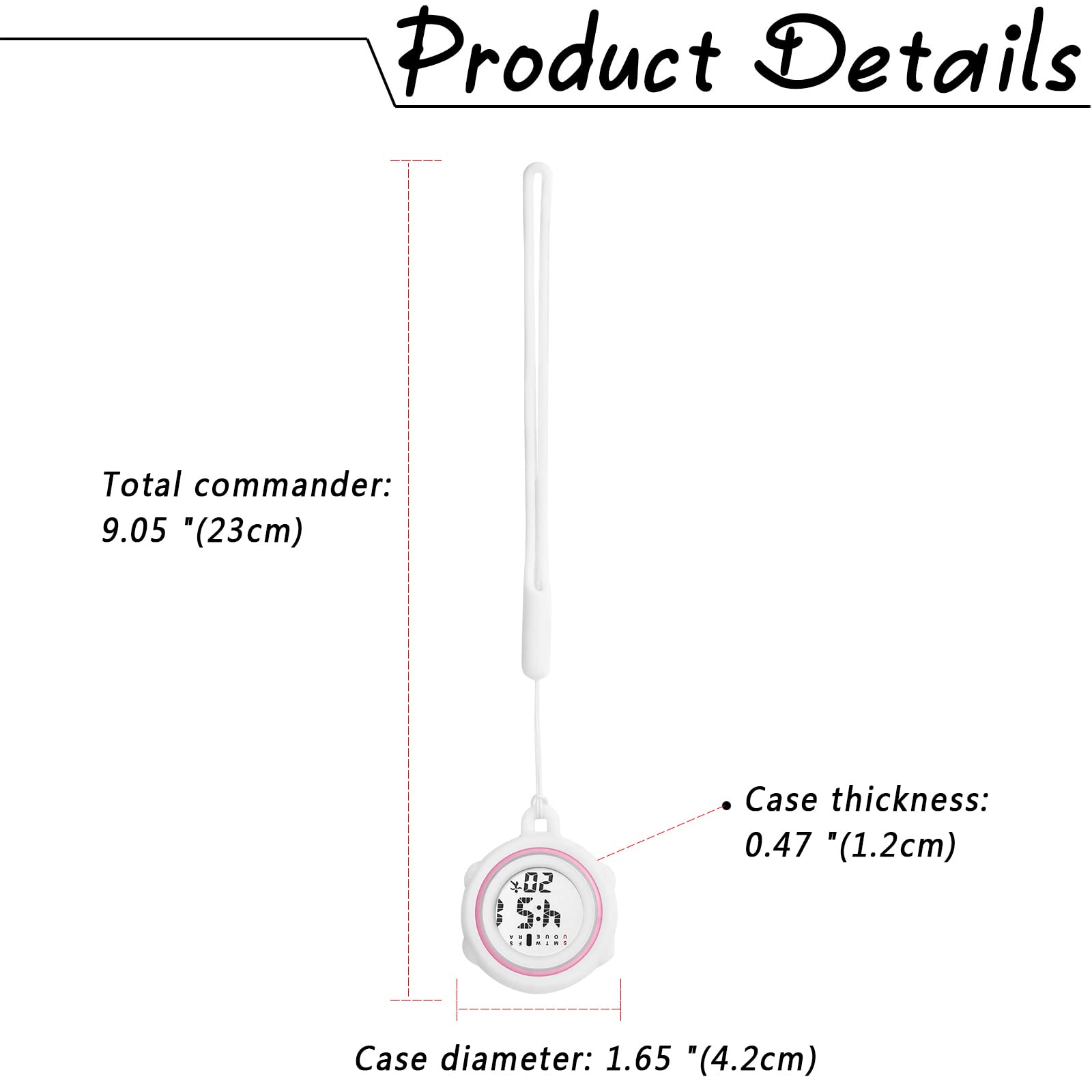Waterproof Silicone Digital Clip Watch for Nurses & Doctors - Portable Lapel Lanyard Watch with Calendar & Stopwatch | Ideal for Medical Professionals, Teachers, and Outdoor Activities