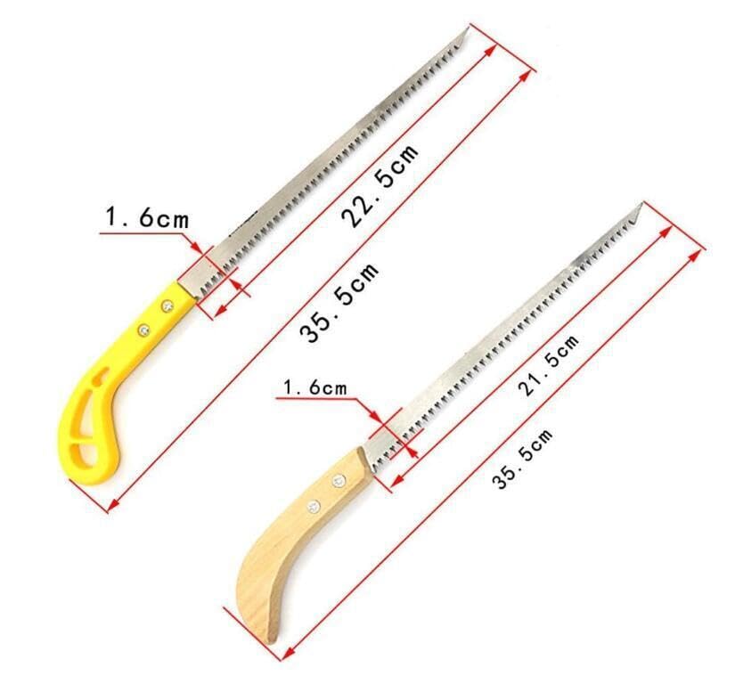 Flexaza Portable Hand Saw - 3 Pack Outdoor Folding Hand Saws with Wooden Handle (Yellow & Grey) for Camping, Hiking, Gardening & DIY Projects