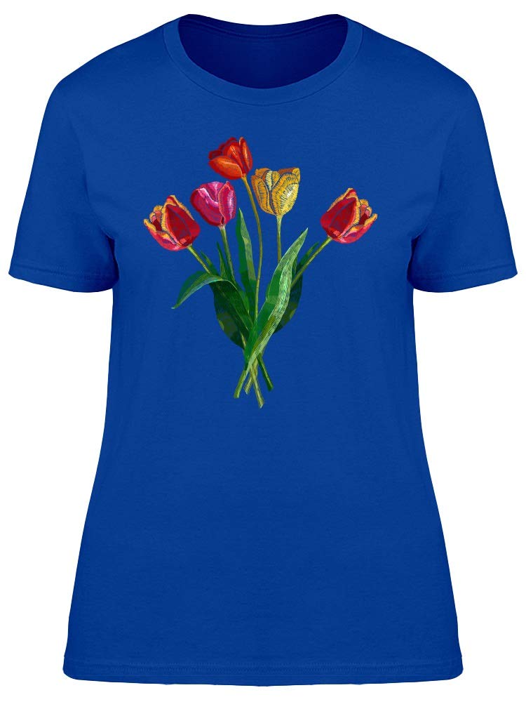 Red and Yellow Tulips Women's T-Shirt - Casual Floral Graphic Tee for Spring & Summer Outfits