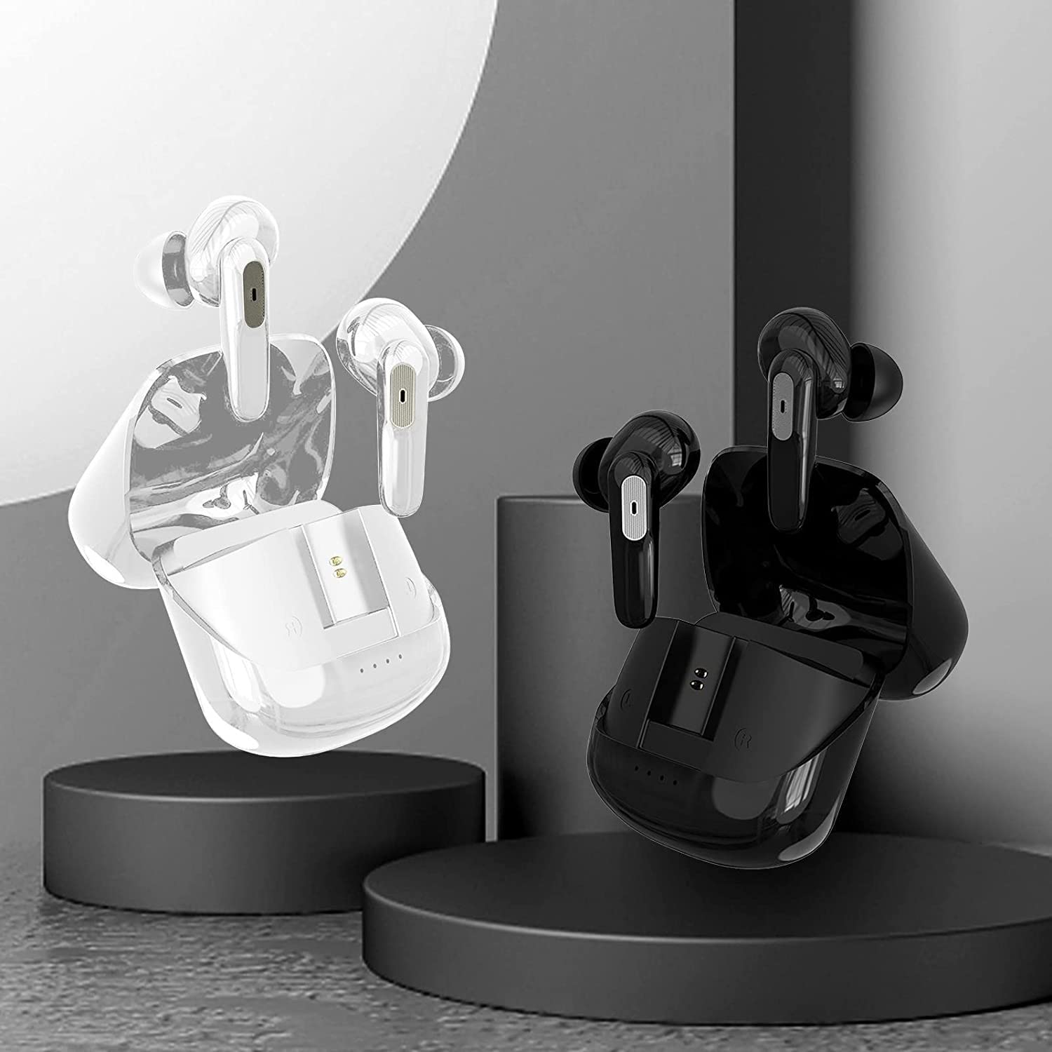 Mini Wireless Bluetooth 5.0 Earbuds with Noise Cancelling & Heavy Bass - IPX5 Waterproof, Built-in Mic, Stable Connection & Charging Case - Perfect for Gym, Running, Travel & Work