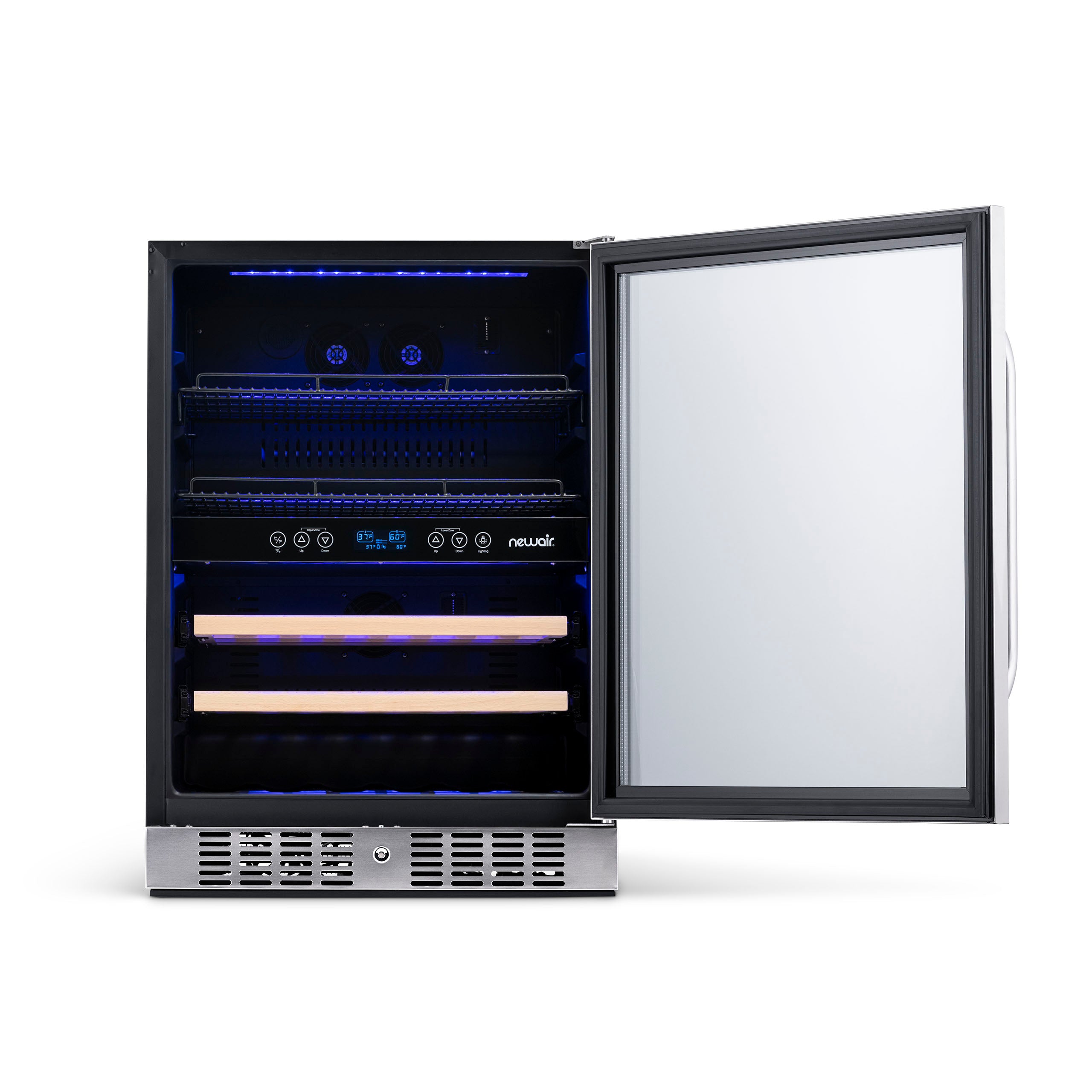 Newair® 70 Can 20 Bottle Dual Zone Beverage Refrigerator - Built-in Wine Cooler & Beer Fridge for Home Bar, Kitchen, or Office Use