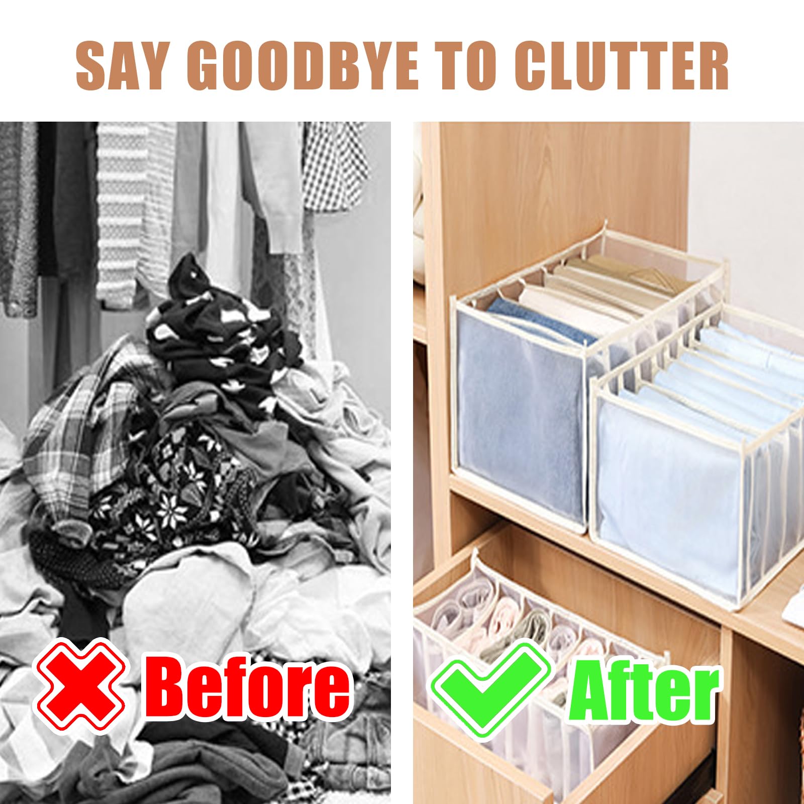 Foldable Drawer Organizer for Underwear, Socks, Ties & Accessories - 3-Piece Set | Space-Saving Closet & Dresser Storage Solution for Bedroom, Dorm & Travel