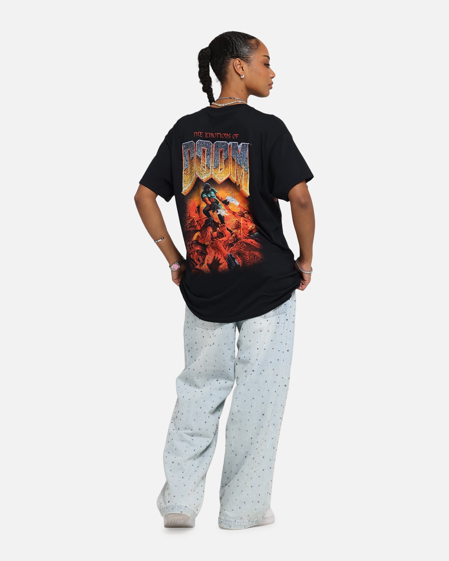 73 Studio X Doom Today I Feel Graphic T-Shirt - Black Cotton Tee for Men - Casual Streetwear & Gaming Outfit