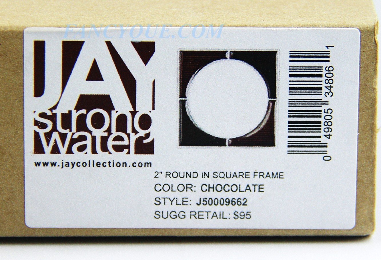 Jay Strongwater Round in Square 2 Inch Picture Frame - Elegant Chocolate Brown Photo Frame for Home Decor, Office Display, and Gift Giving