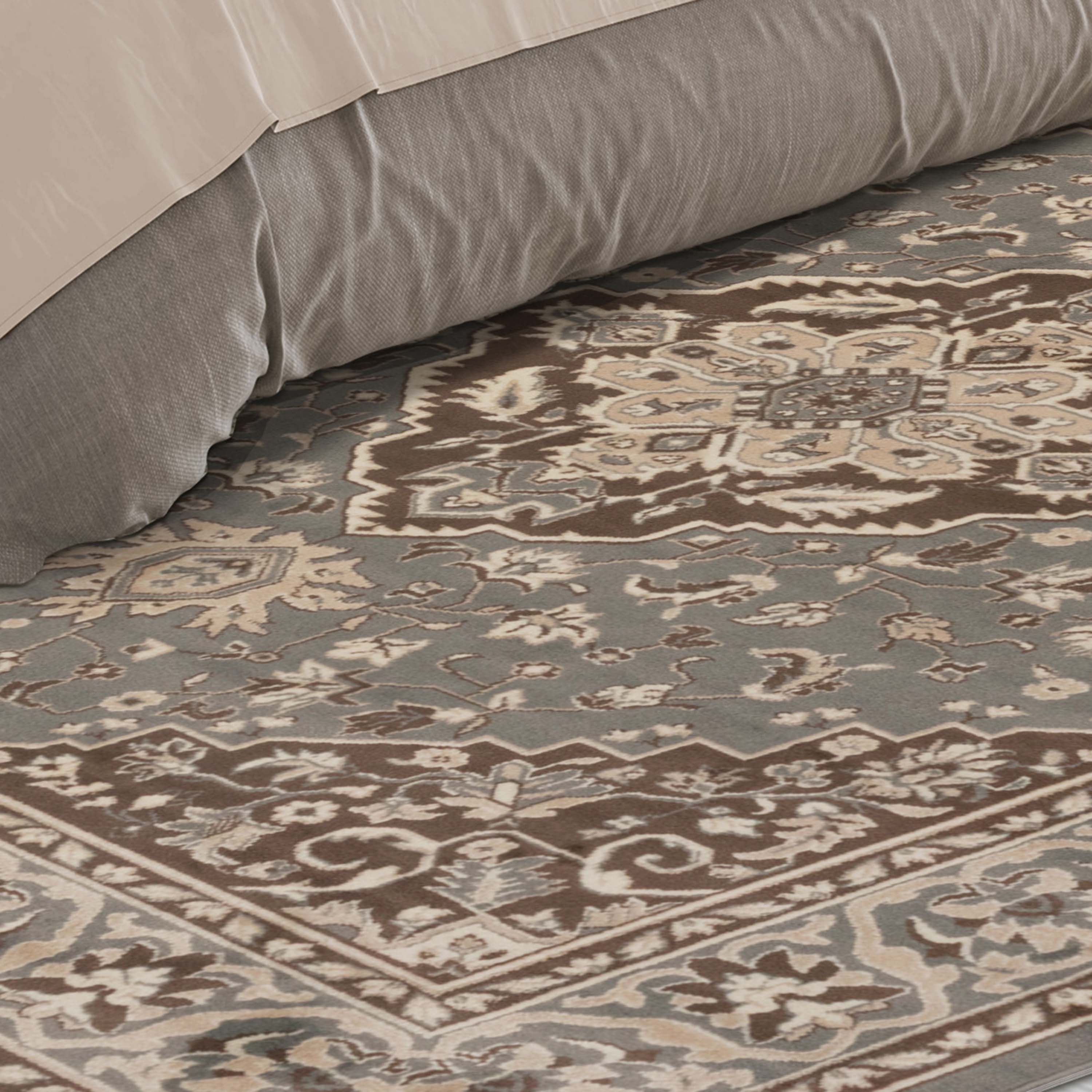 Glendale Traditional Floral Medallion Indoor Area Rug - Non-Slip Living Room Carpet, Bedroom Runner, Hallway Decor | Soft & Durable Home Floor Mat for Cozy Interior Design
