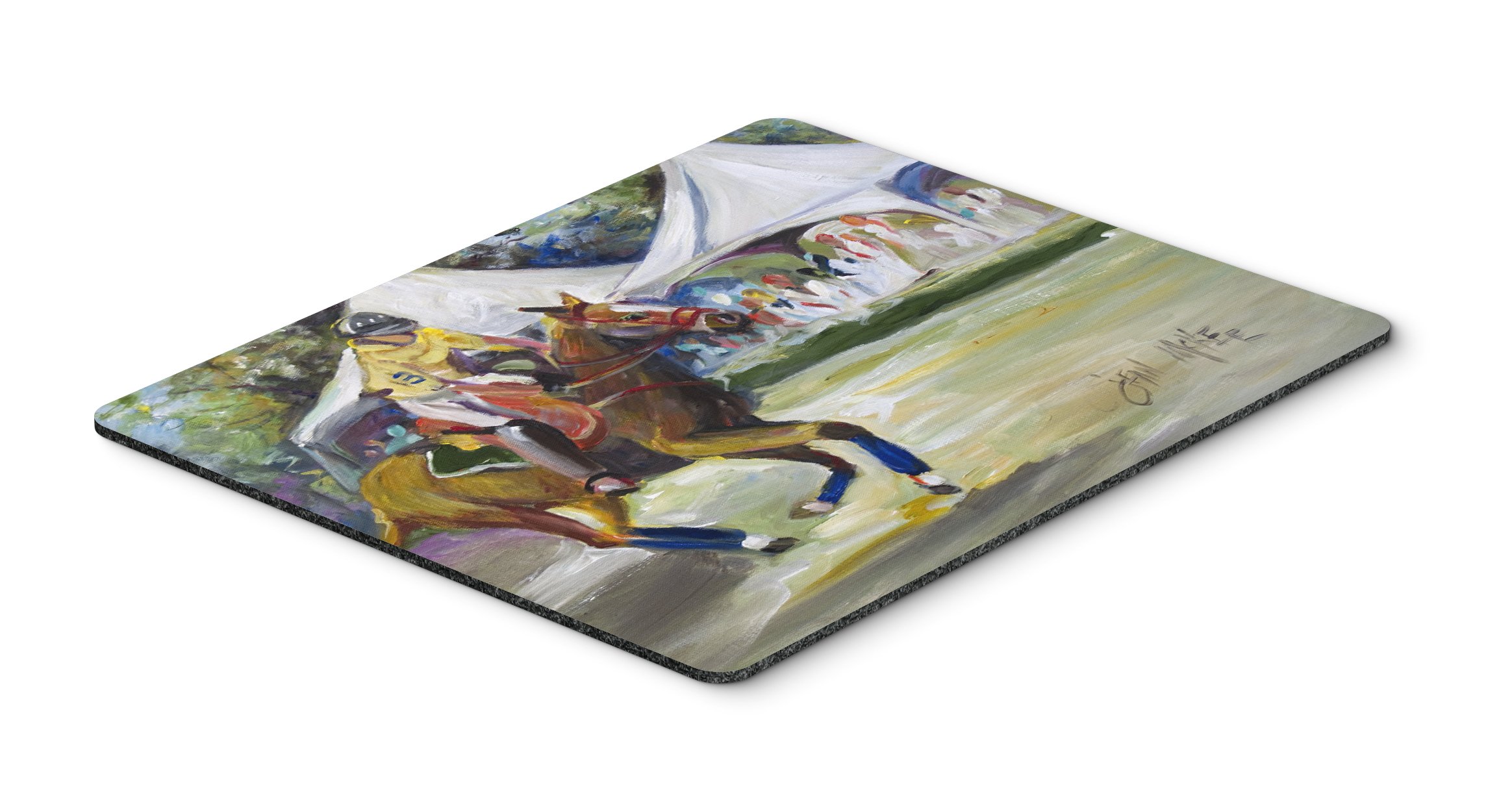 Caroline's Treasures JMK1008MP Polo at The Point Mouse Pad - Large Washable Desk Mat for Home Office, Gaming & Computer Work | Non-Slip Hot Pad & Trivet for Kitchen Use