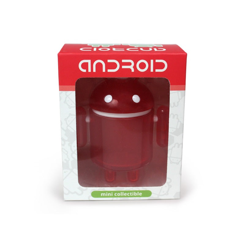 Android Mini Collectible Big Box Edition Vinyl Figure - Translucent Ruby Red | Cute Desk Decor for Anime Fans, Gaming Room Display & Gift for Collectors